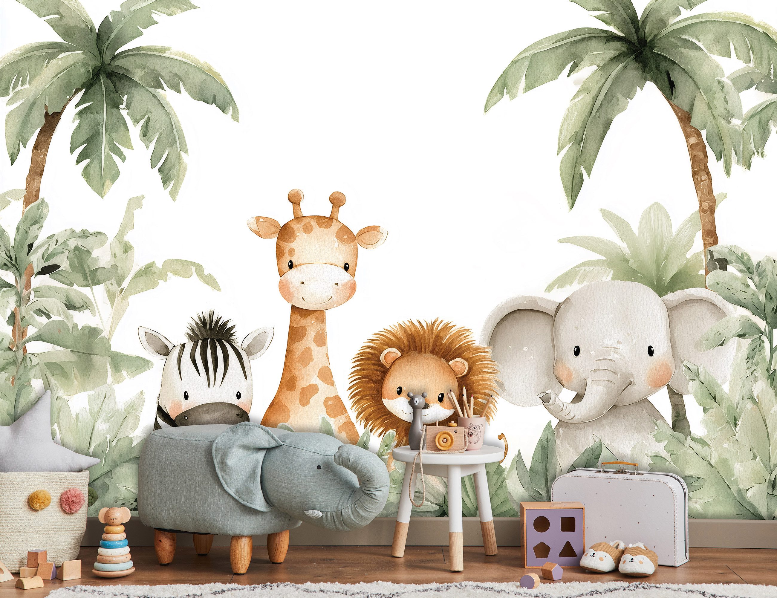 Wallarena Fototapete Kinderzimmer Tiere Natur Dschungel günstig online kaufen