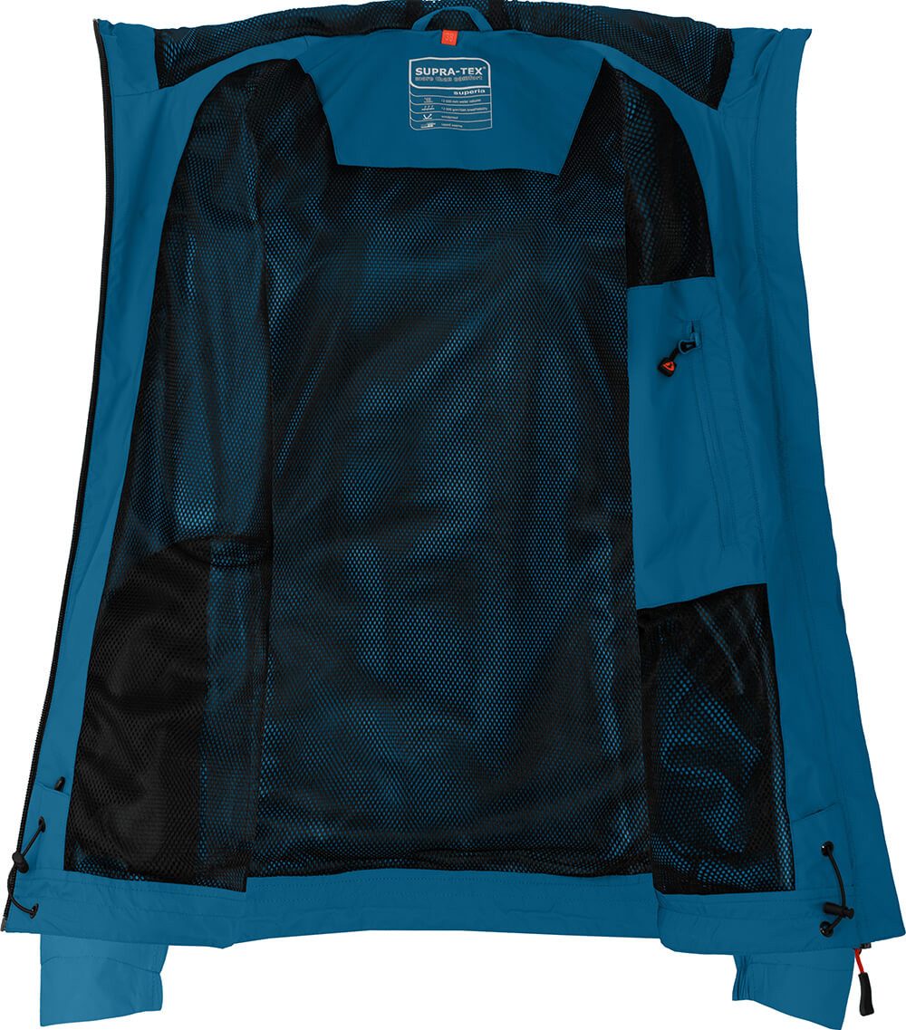 Bergson Regenjacke HELLI Damen Regenjacke, Netzfutter, 12000 mm Wassersäule, Kurzgrößen, Saphi