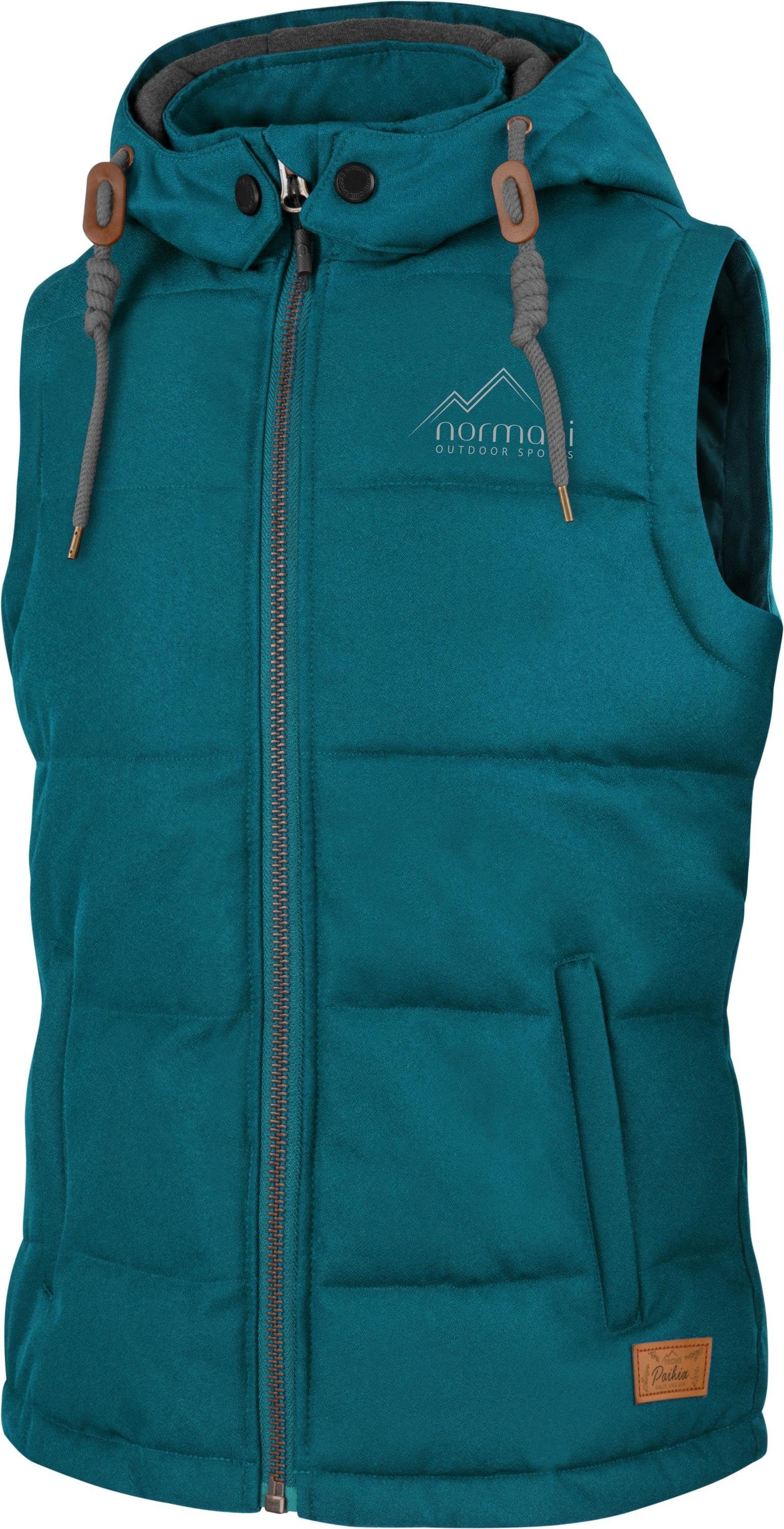 normani Funktionsweste Damen Winter-Steppweste Paihia Winddichte Winterweste mit Kapuze, Stehkragen und Seitentaschen