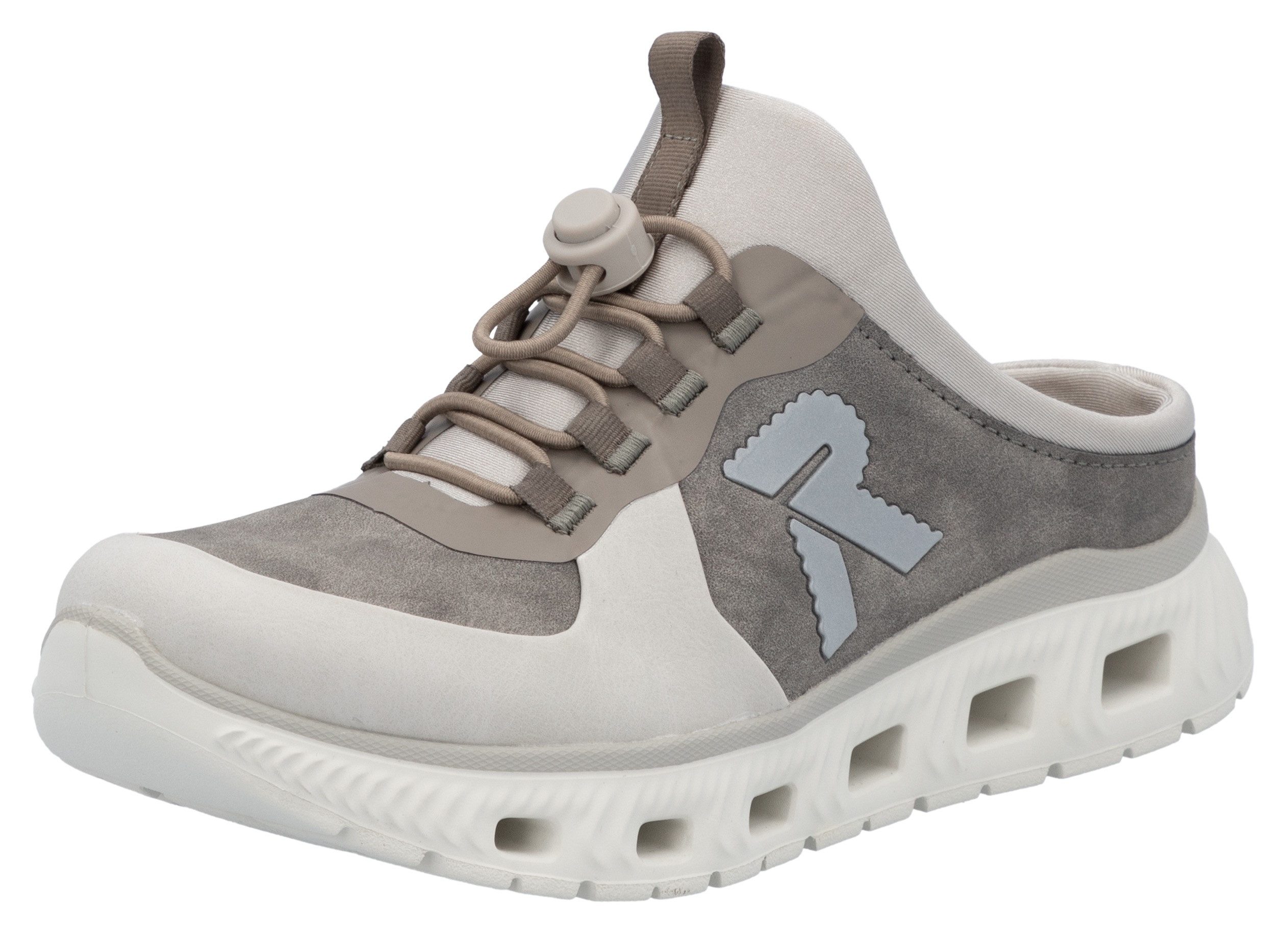 RIEKER Sport Clog, Schlupfschuh, Sabot, Sneaker mit aufgesetztem Schnellverschluss