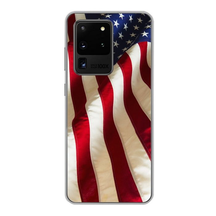 MuchoWow Handyhülle Flagge der Vereinigten Staaten Phone Case Handyhülle Samsung Galaxy S20 Ultra Silikon Schutzhülle
