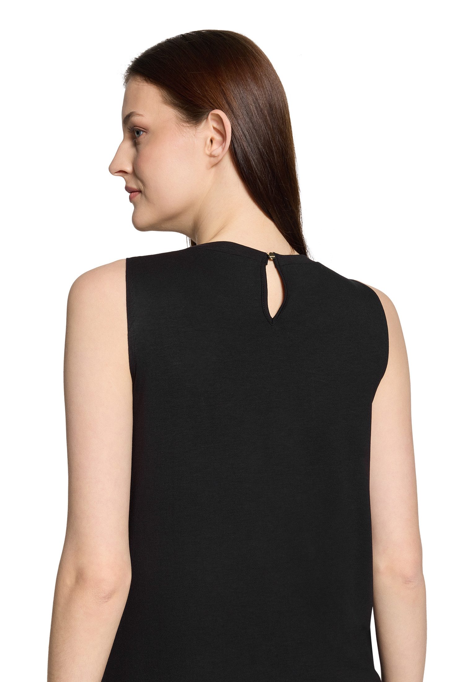 Betty&Co T-Shirt Damen mit Webbesatz (1-tlg) Materialmix