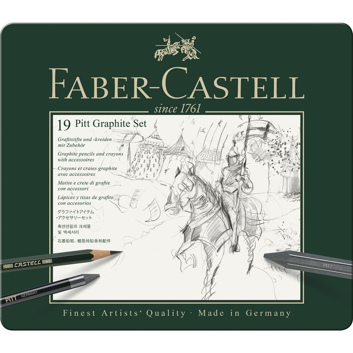 Faber-Castell Zeichenkohle Faber-Castell Set Pitt Graphite - 19er Metalletui