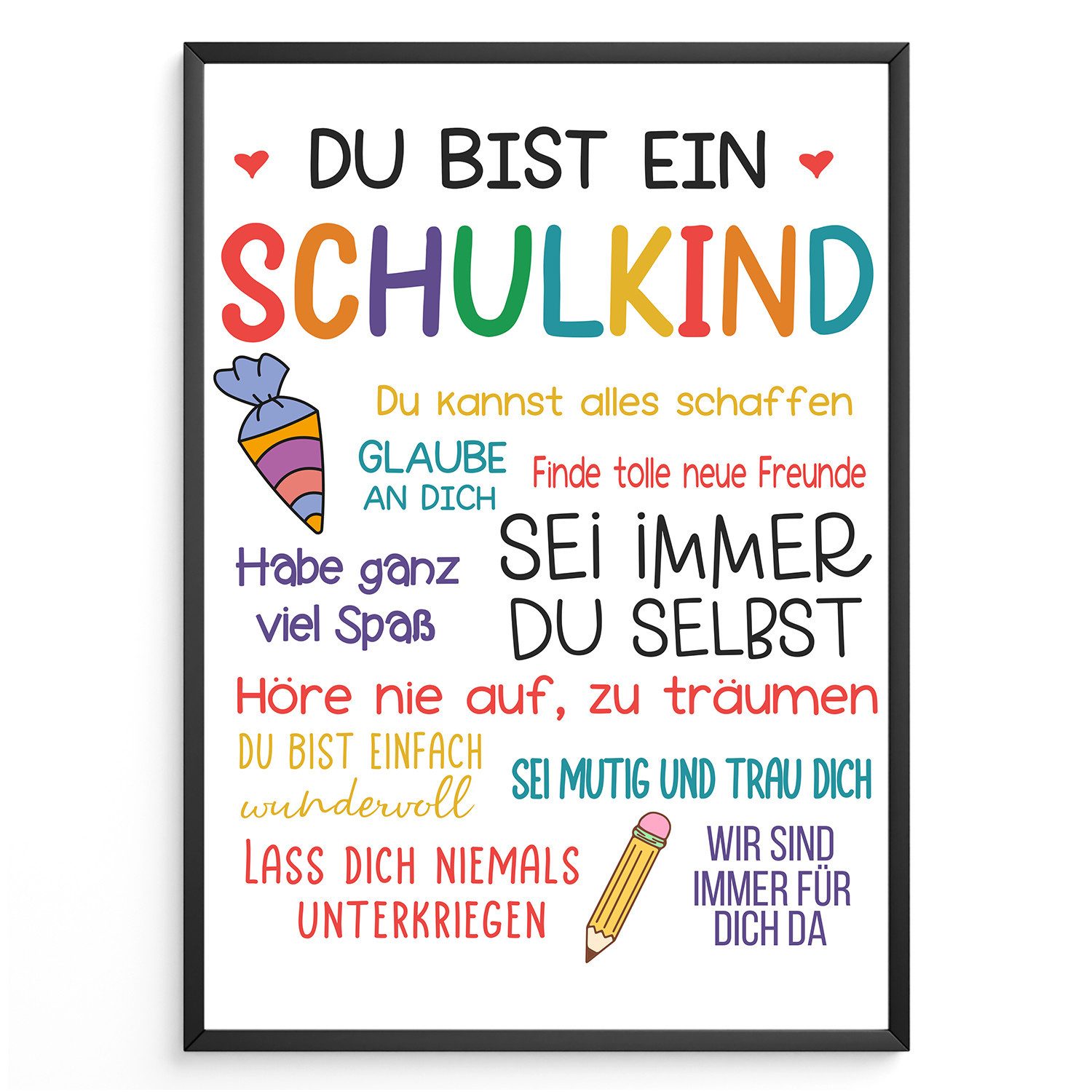 Tigerlino Poster Schulkind Geschenk Einschulung Mädchen Jungen Einschulungsposter