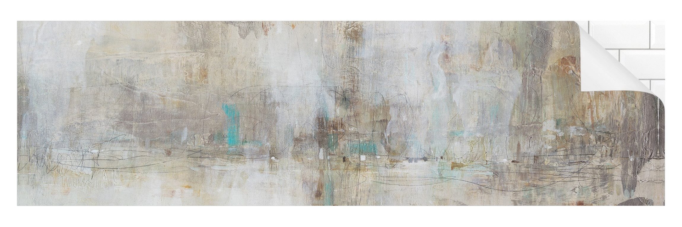 Bilderdepot24 Badrückwand grau fugenlose Wandverkleidung Bad Abstrakt, (Hartfolie matt » Selbstklebend SMART 0,35 mm), wasserfestes Wandpaneel Essenz I