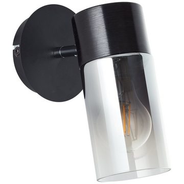 Lightbox Wandstrahler, ohne Leuchtmittel, Wandspot, schwenkbar, 20 x 11 x 15 cm, E27, max. 40 W, Rauchglas