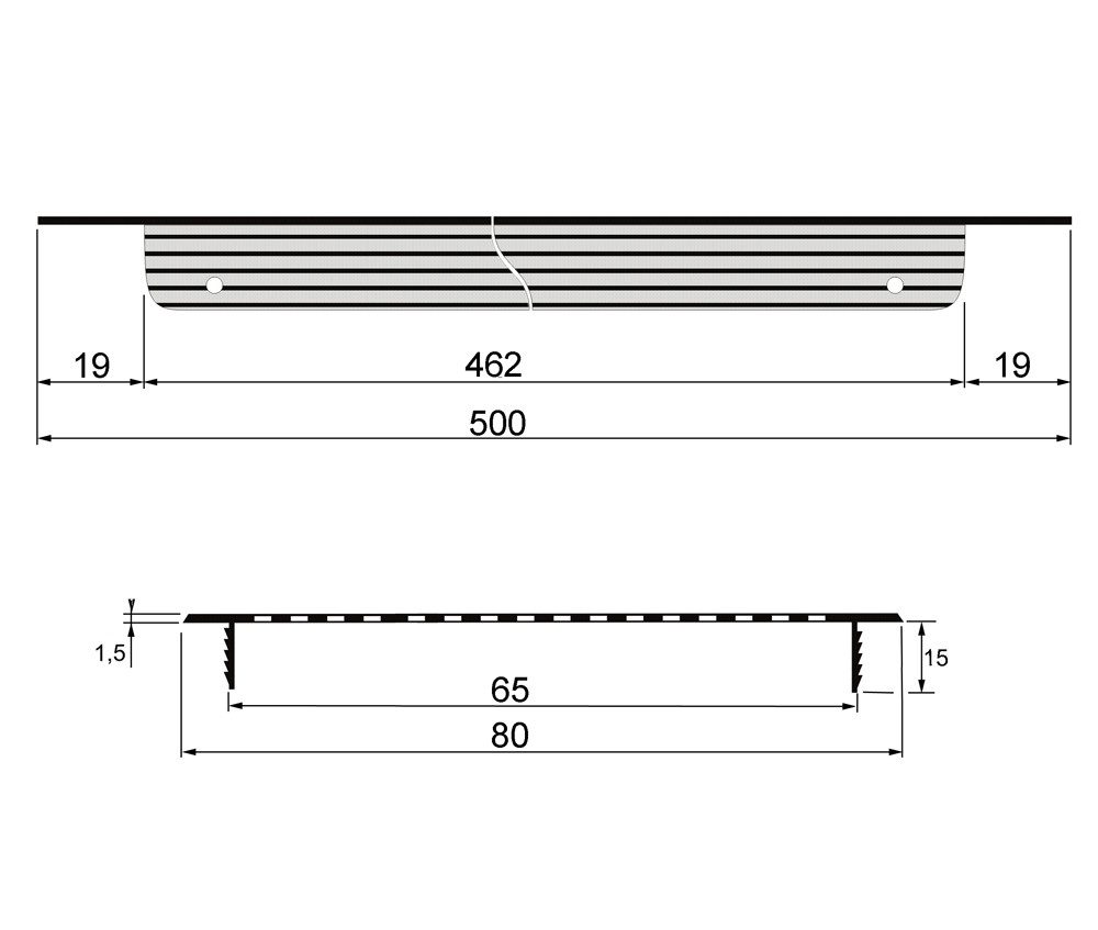 Häusler Onlinehandel GmbH Lüftungsgitter Lüftungsgitter LG-5008 AA eloxiert Stegblech 500 x 80 mm, für Feuchträume geeignet