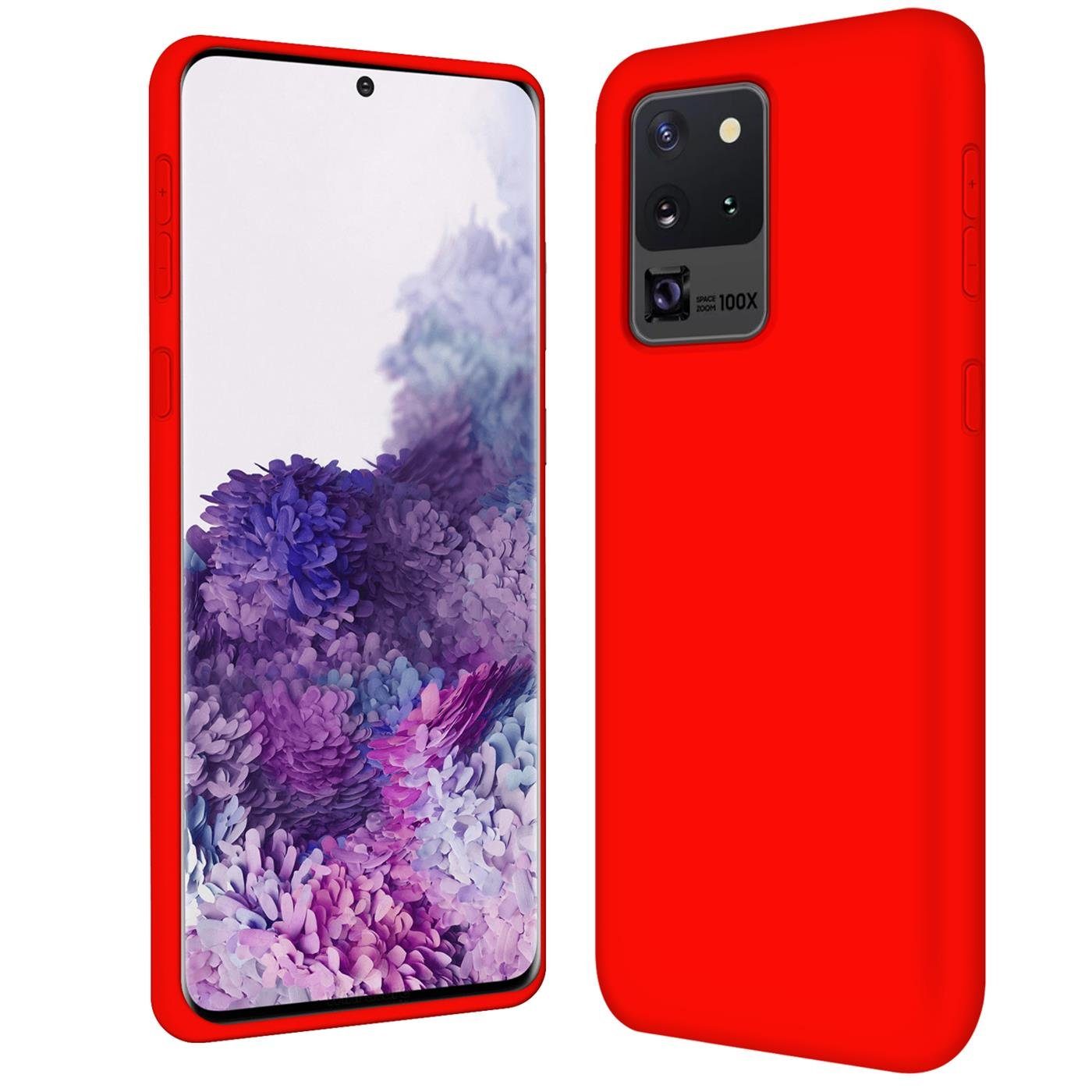 CoolGadget Handyhülle Silikon Case für das Samsung Galaxy S20 Ultra Slim TPU Cover 6,9 Zoll, Weiche Schutz Hülle mit Innen Fleece aus Stoff Handy Tasche