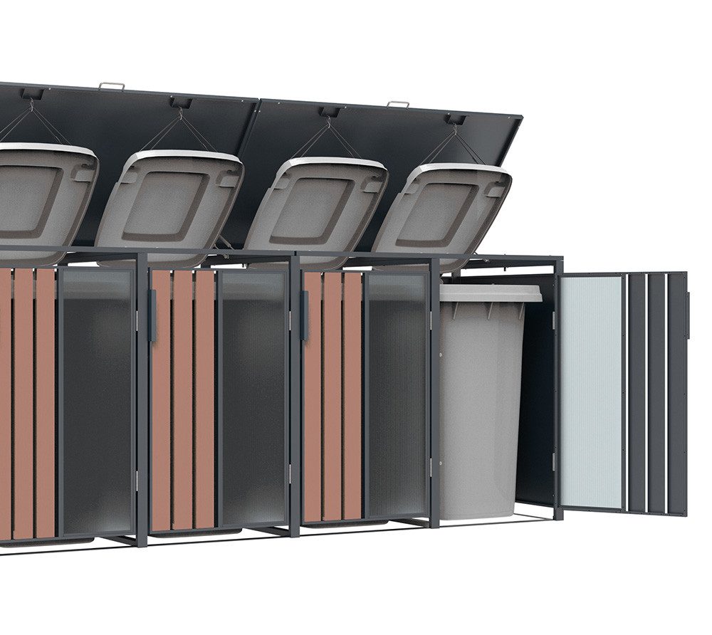 WESTMANN Mülltonnenbox (1 St), Platz für 7 Mülltonnen je 60/120/240 L, LxBxH 80x463x116 cm