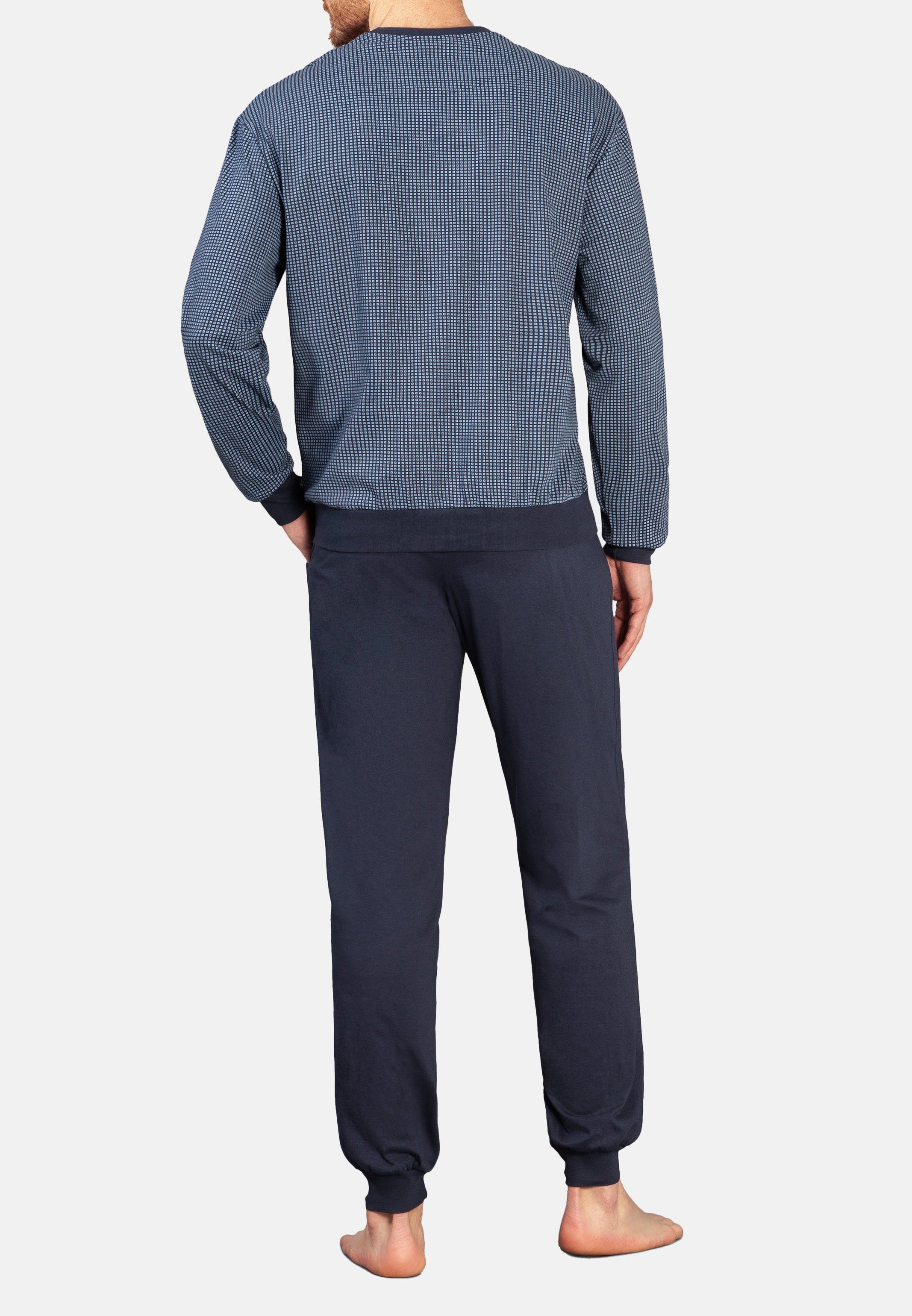 Hajo Pyjama Premium Cotton (Set, 2 tlg) Schlafanzug - Baumwolle - Lange Hose und Langarm-Shirt mit Brusttasche