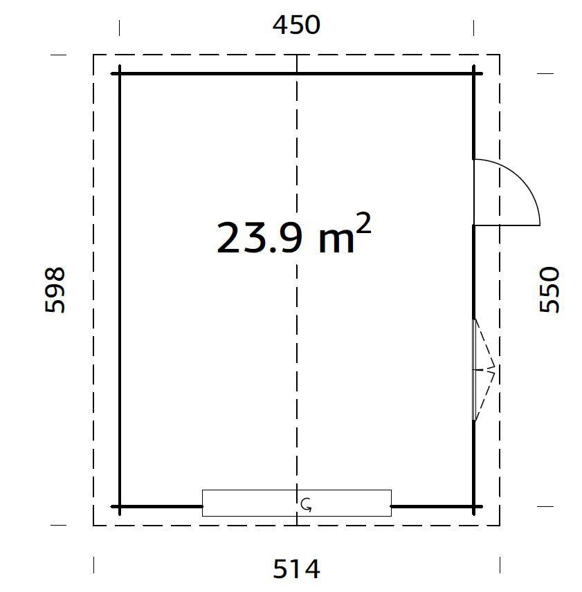 Palmako Garage mit grau BxTxH: Roger, cm, Sektionaltor, 514x598x287