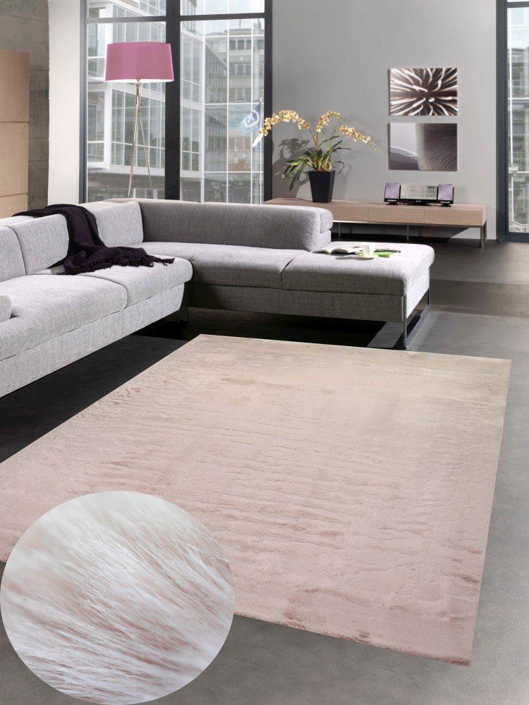 Hochflor-Teppich Teppich weich Kunstfell Hochflorteppich Faux Fur waschbar  rosa, Carpetia, rechteckig, Höhe: 30 mm | Shaggy-Teppiche