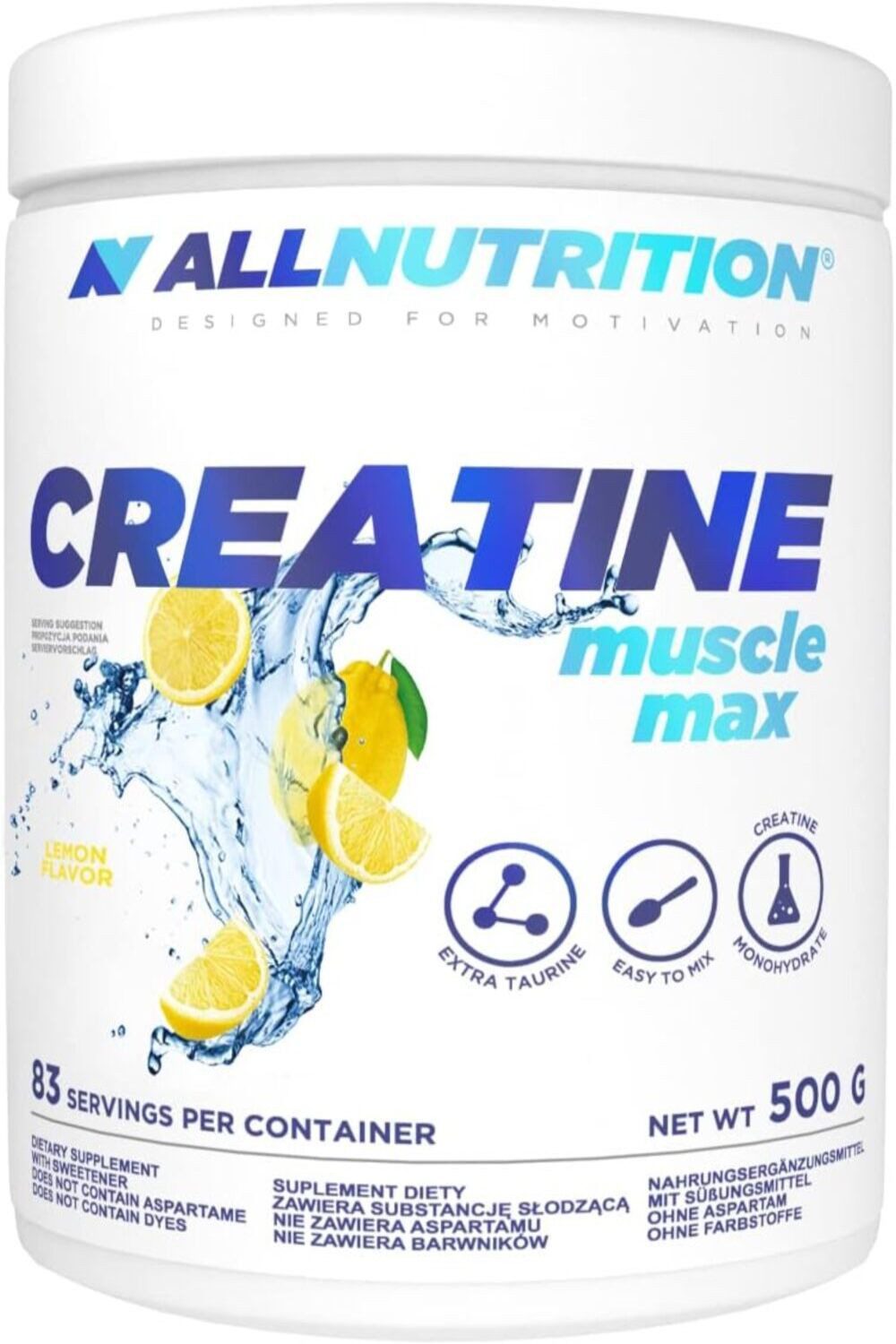 ALL NUTRITION Allnutrition Creatine Monohydrat Muscle Max 500g Pulver Pulver, Mikronisiertes Kreatin-Monohydrat