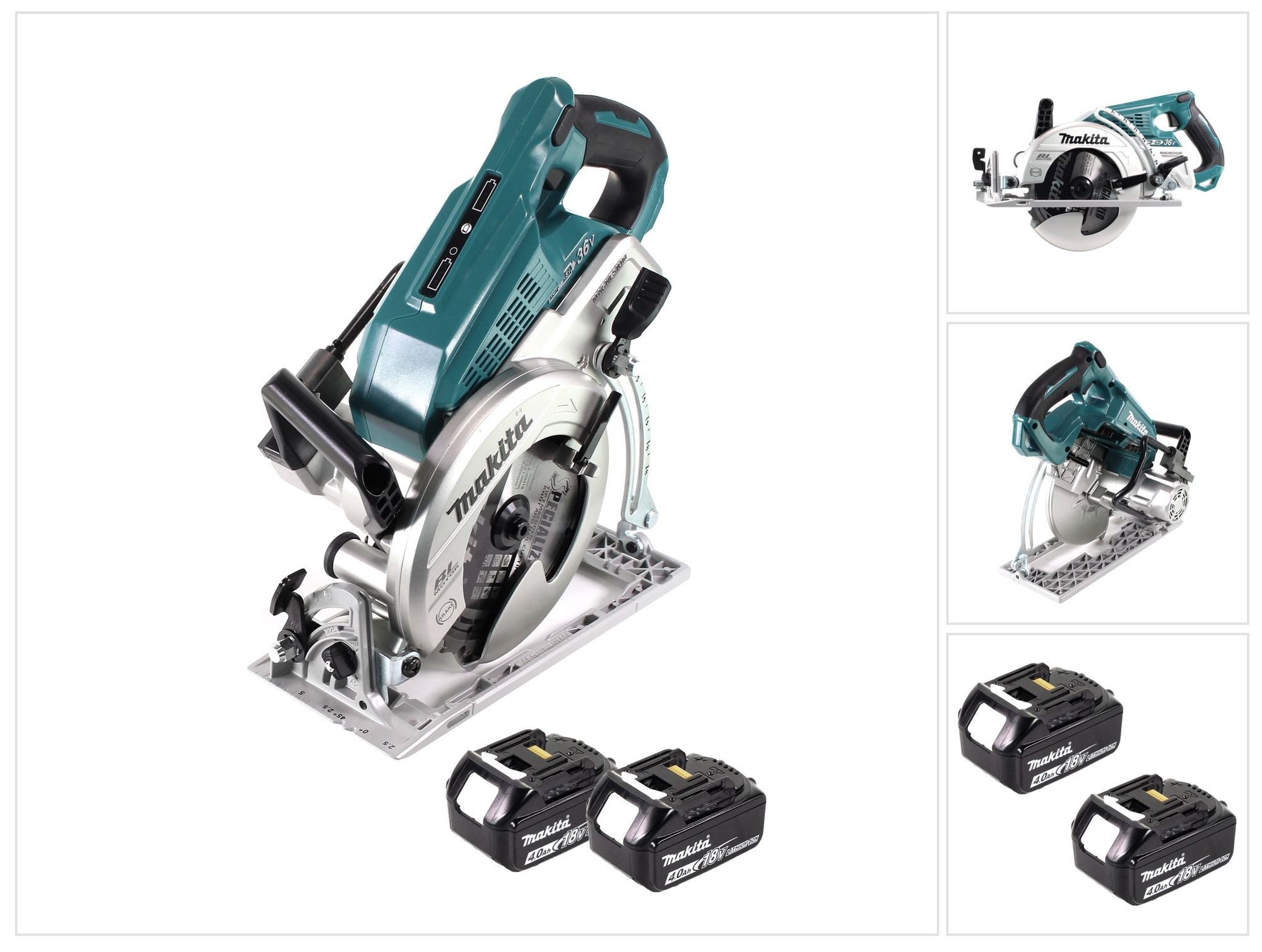 Kompakt-Handkreissäge DRS 780 M Akku Handkreissäge 36V (2x18V) 185 mm Brushless + 2x Akku