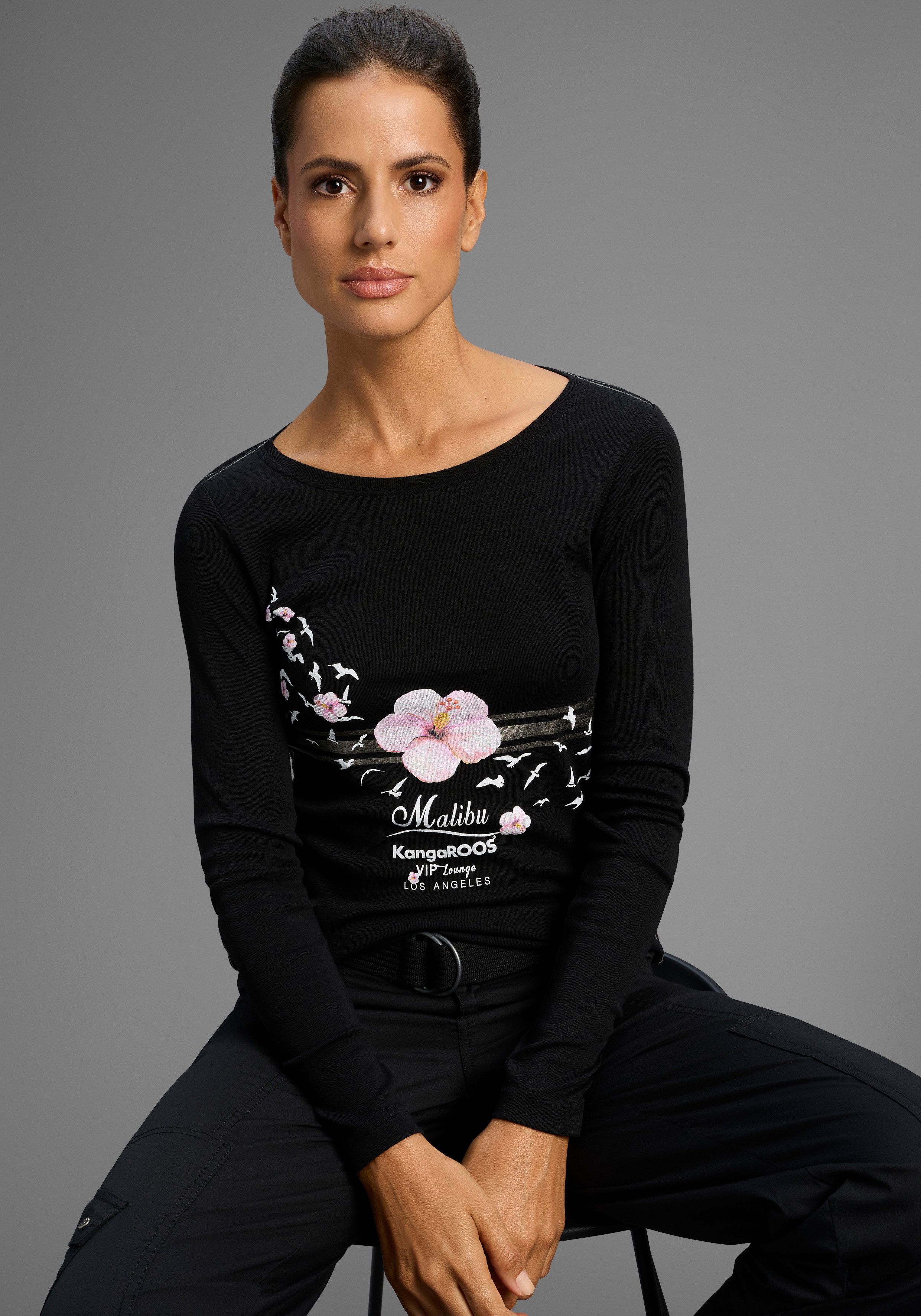 KangaROOS Longsleeve Langarm, sehr figurbetonter Schnitt, günstig online kaufen