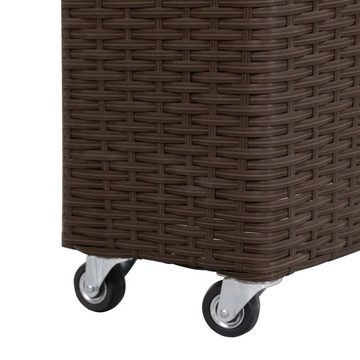 furnicato Hochbeet Garten-mit 4 Töpfen 80x22x79 cm Poly Rattan Braun