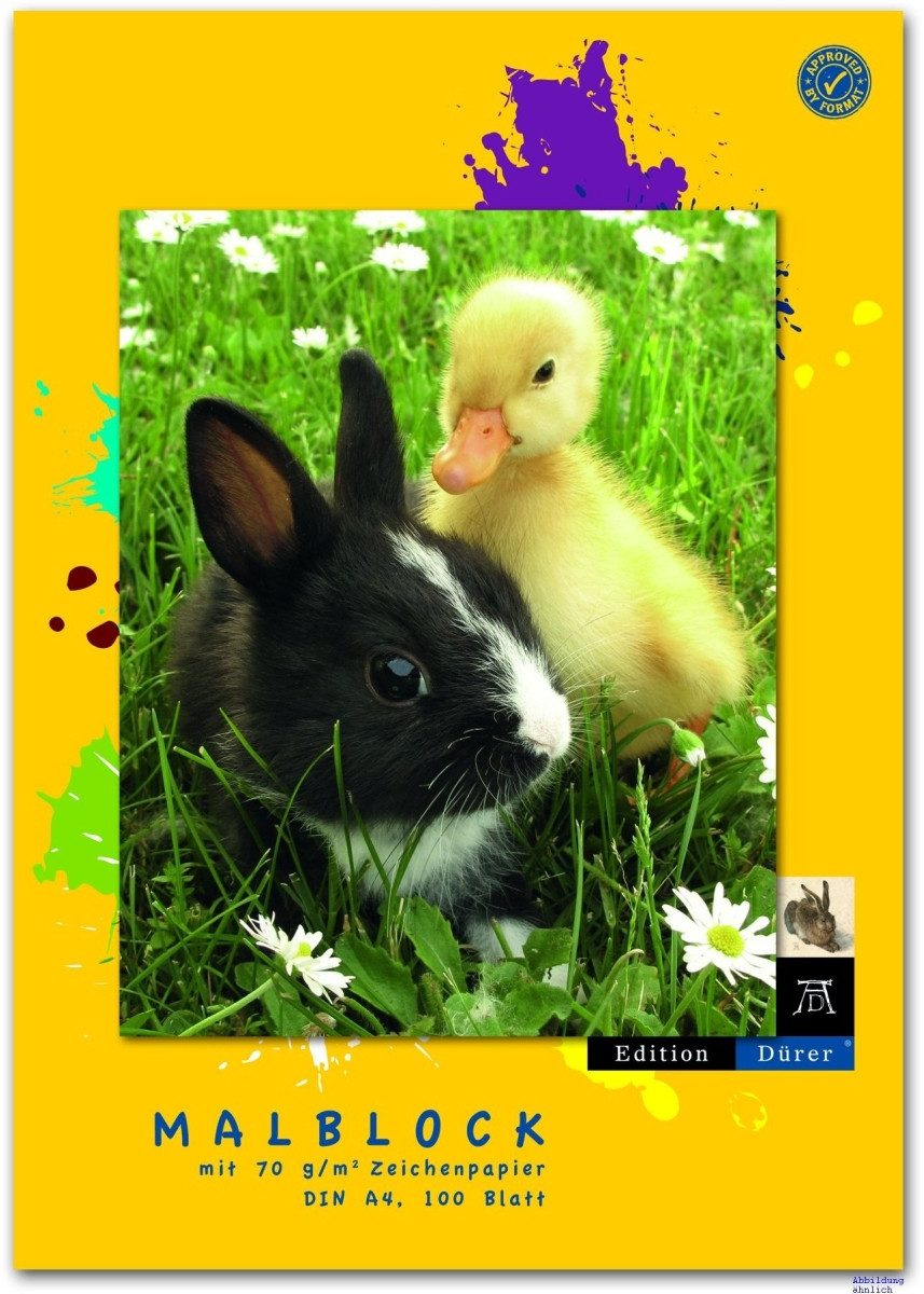 Zeichenpapier Malblock A4 70g/qm geleimt weiß Block mit 100 Blatt