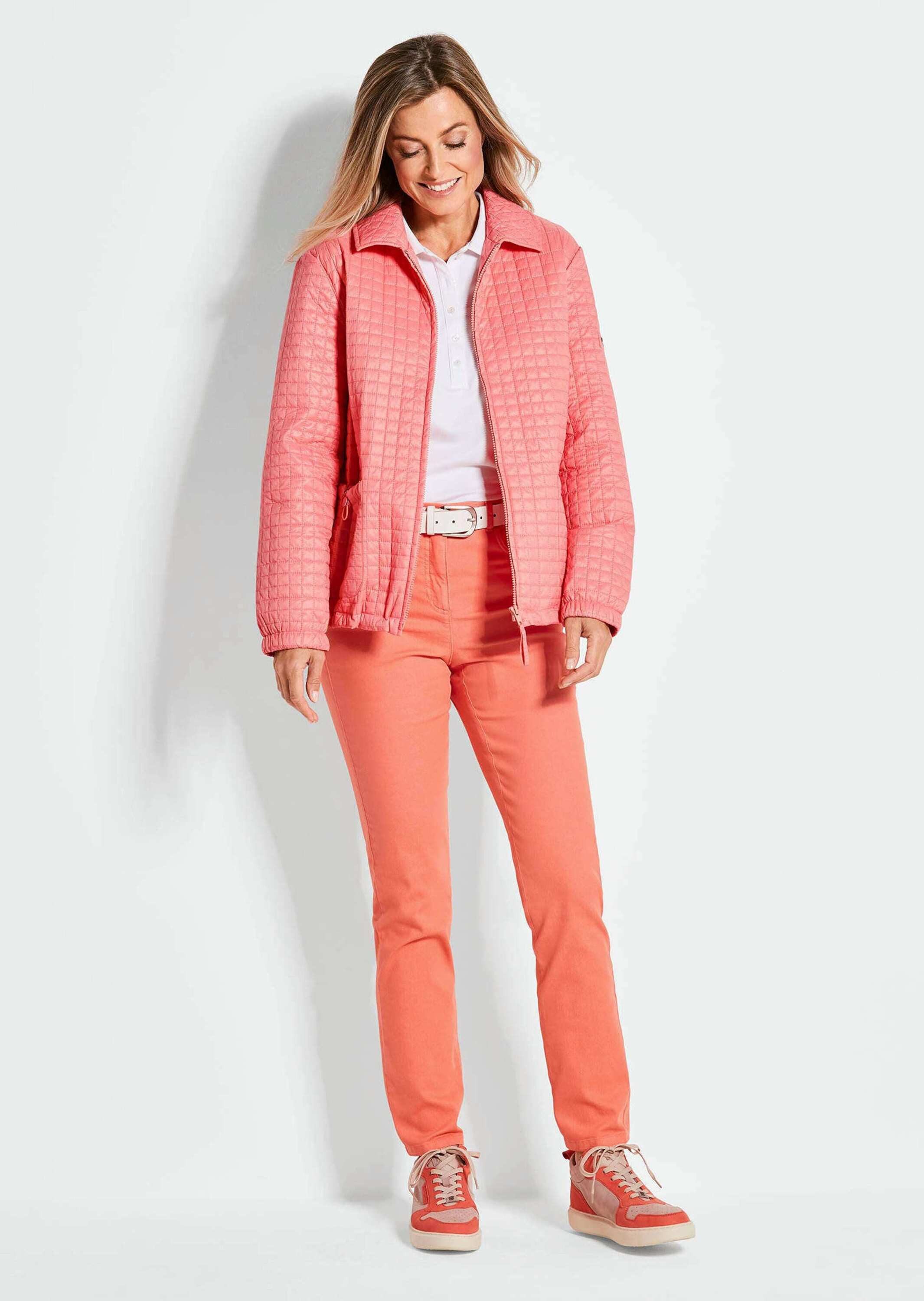 GOLDNER Outdoorjacke Leicht wattierte Outdoorjacke mit Hemdkragen Hemdjacke mit Gummibund und Reißverschluss