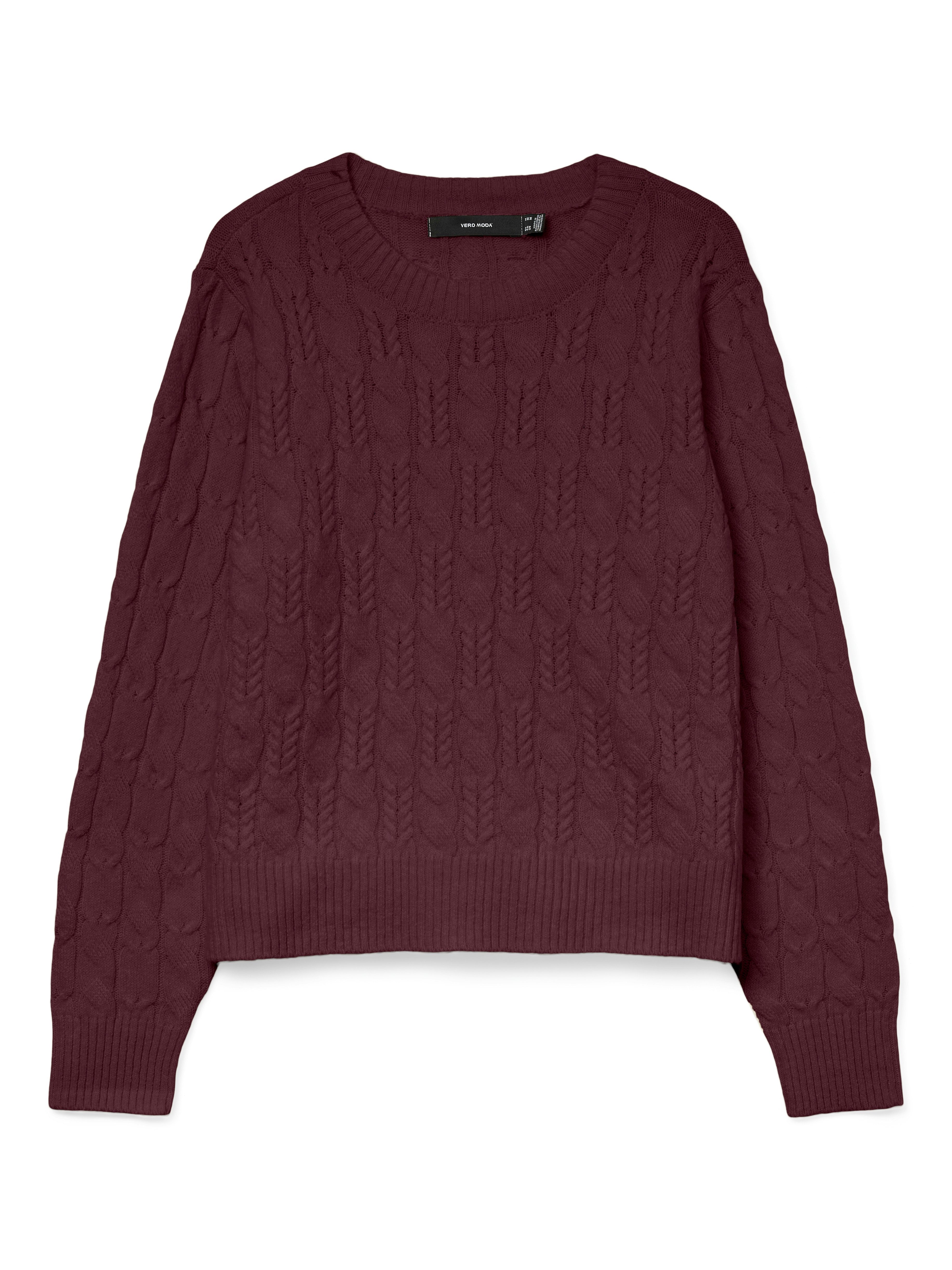 Vero Moda Strickpullover VMARIES LS O-NECK CABLE PULLOVER BF mit Zopfstrick günstig online kaufen