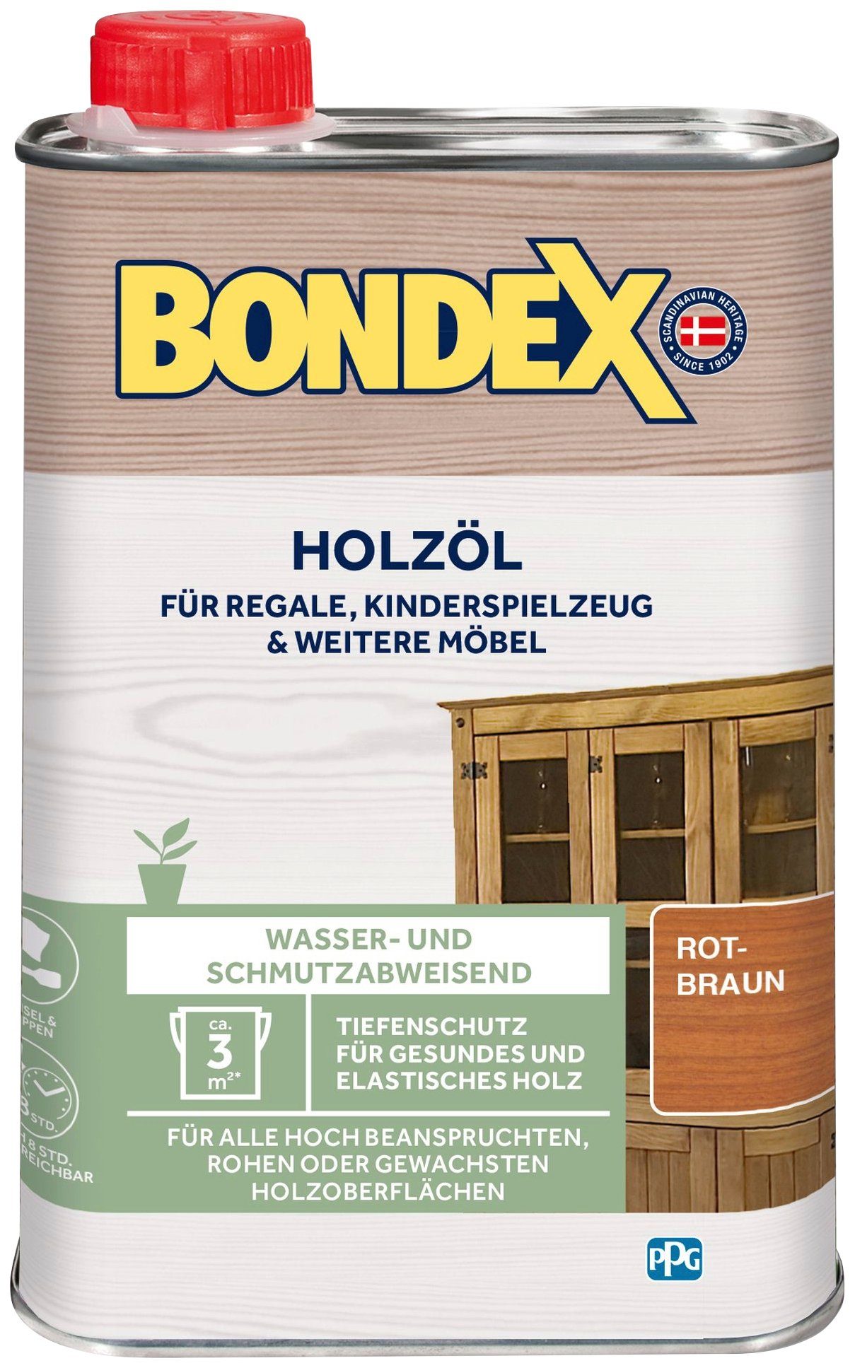 Bondex Holzöl HOLZÖL, Farblos, 0,25 Liter Inhalt rotbraun