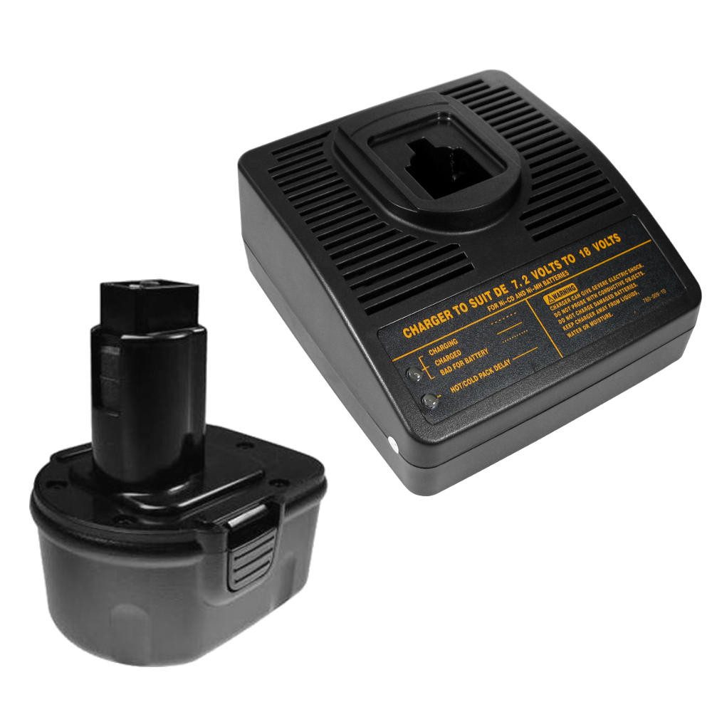Trade-Shop 2in1 Set passend für Rems 571510 R12 571513 - Ladegerät + Akku Ni-MH 3000 mAh (12 V)