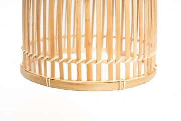 BOURGH Lampenschirm BOURGH Bambus Lampe FORMIA D 27 cm H 37 cm mit E27 Fassung Kabel weiss, Naturbelassenes Bambus Material