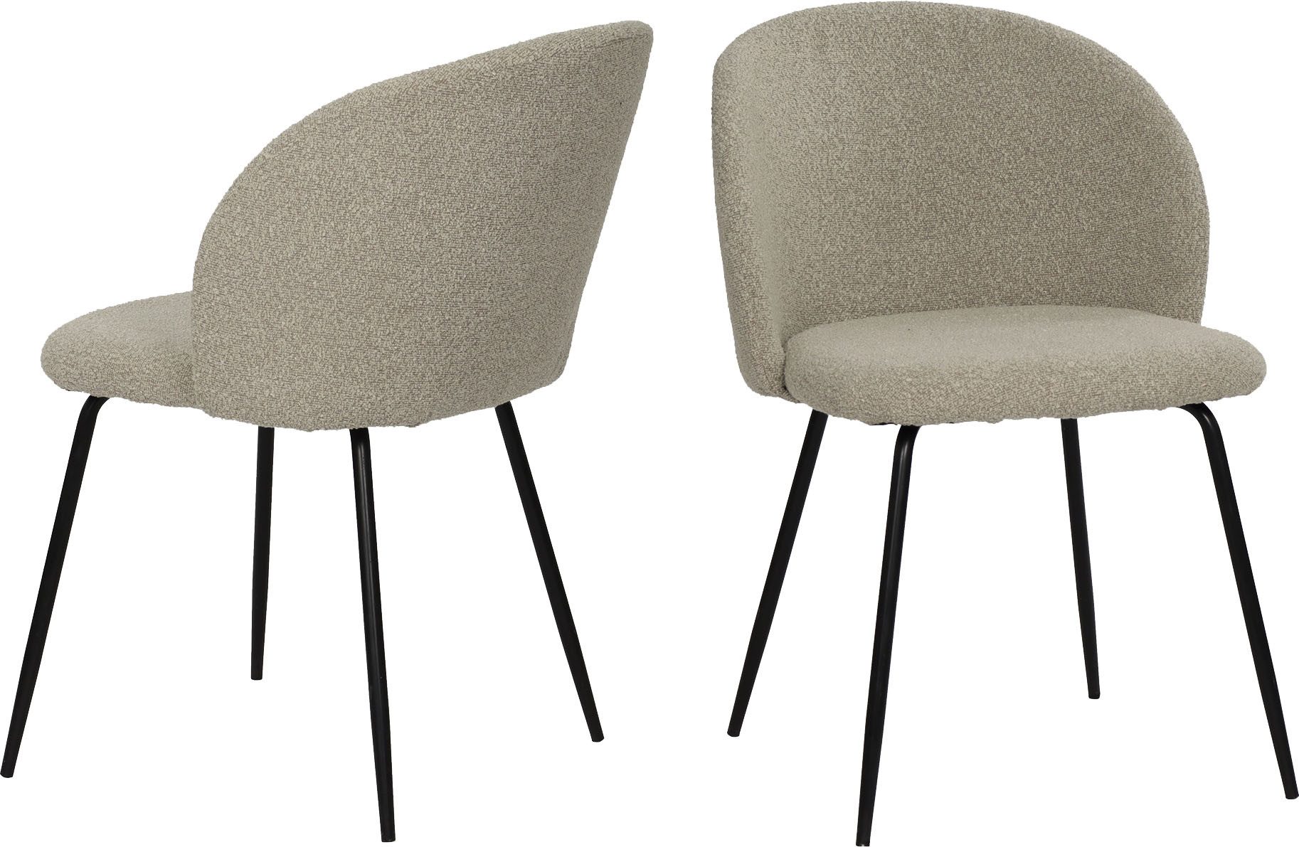 SIT 4-Fußstuhl Verona 2er-Set Esszimmerstühle mit Strukturstoff & Metallgestell (Set, 2 St), Öko-Tex Strukturstoff & ergonomisch gerundete Rückenlehne