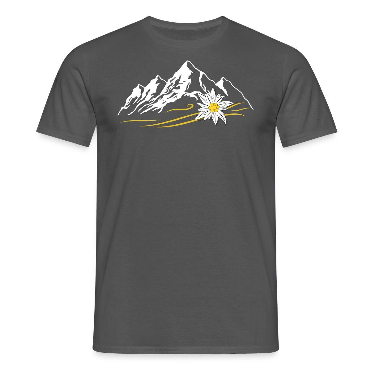 Spreadshirt T-Shirt Berglandschaft Bergliebe Alpen Mit Edelweiß Männer T-Shirt (1-tlg)