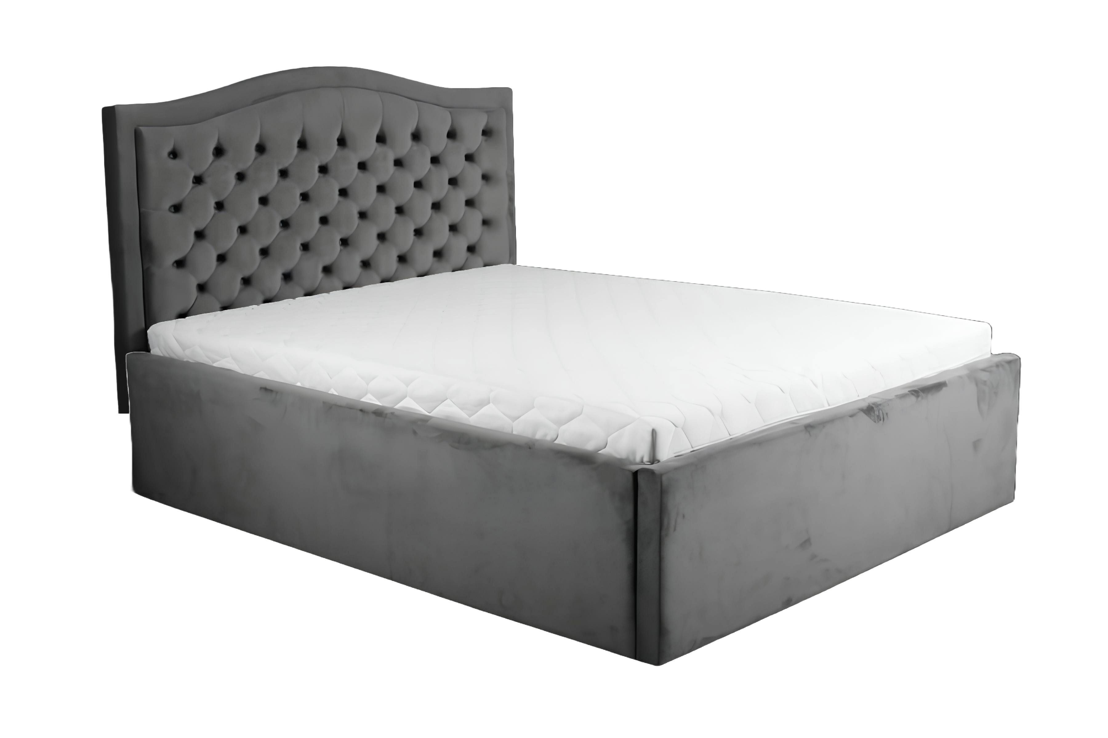 Xlmoebel Bett Doppelbett im Schlafzimmer mit einer Breite von 180 cm graue Matratze (Bett), Hergestellt in Europa