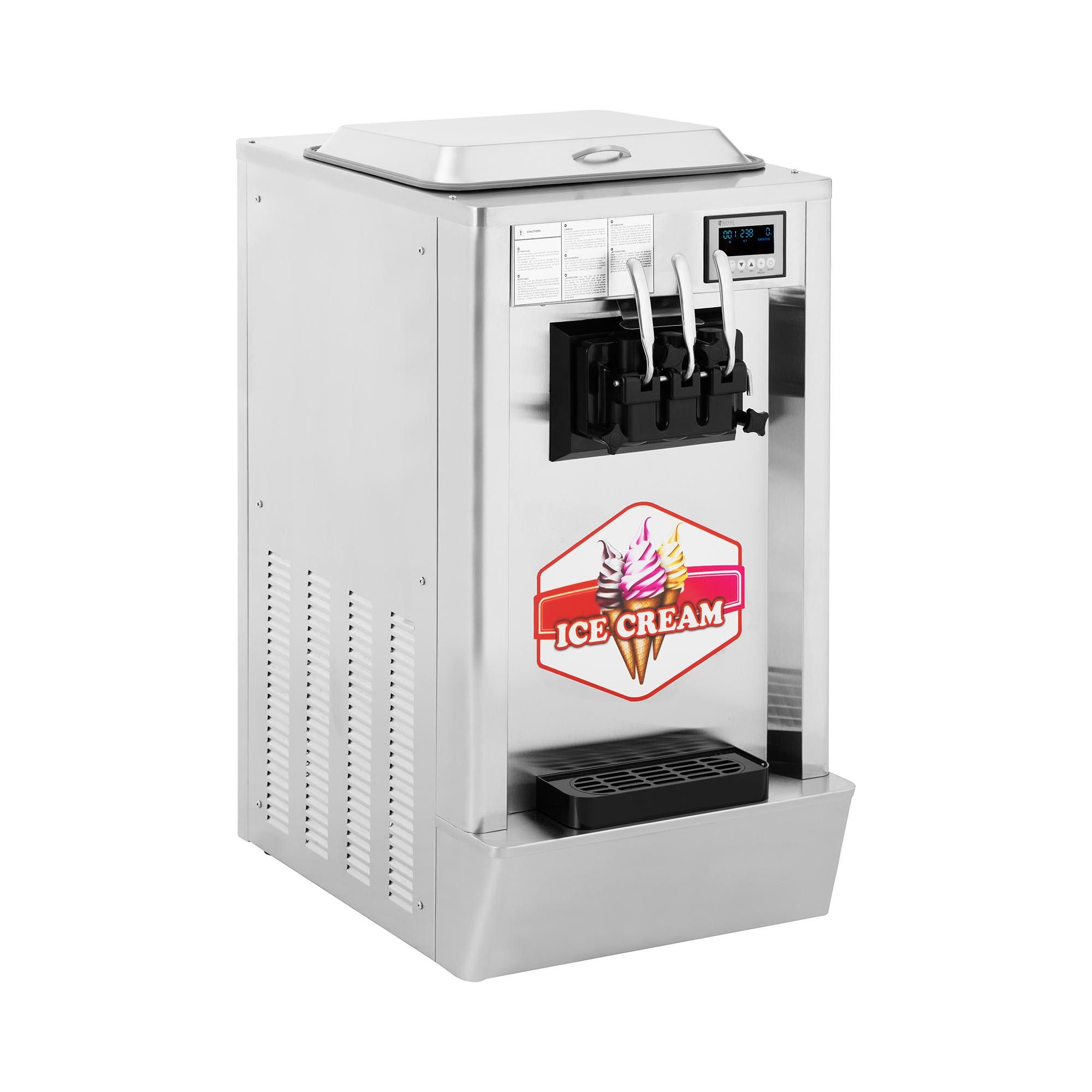 Royal Catering Eismaschine 23 l/h Softeismaschine 3 geschmacksrichtungen Frozen Joghurt 1550 W, 1640 W