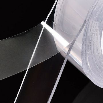 U.Uberlux Doppelklebeband Doppelseitiges Klebeband wiederverwendbar transparent Montageband