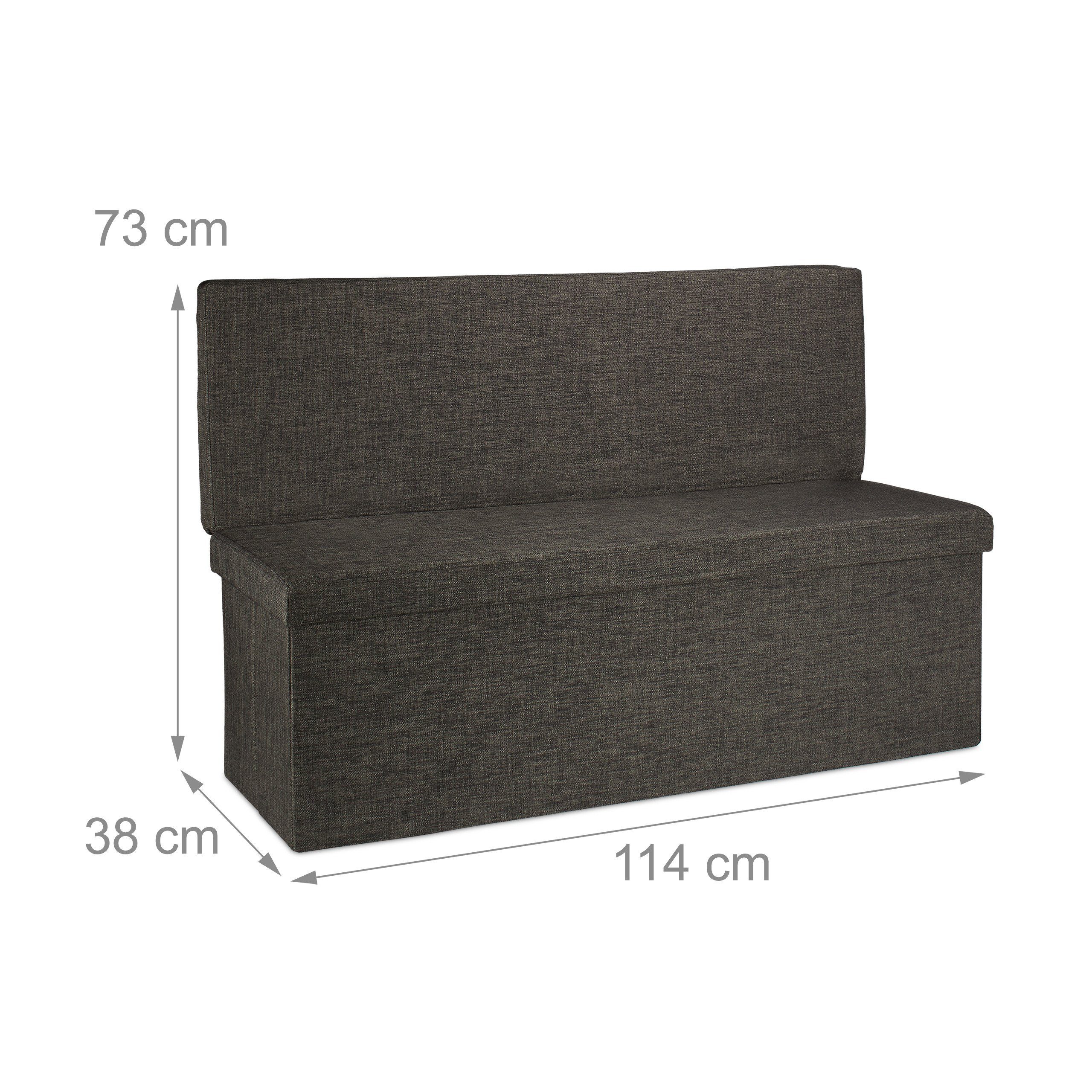 relaxdays Sitzhocker Faltbarer Sitzhocker mit Lehne XL (3 St), braun – Bild 4 von 5