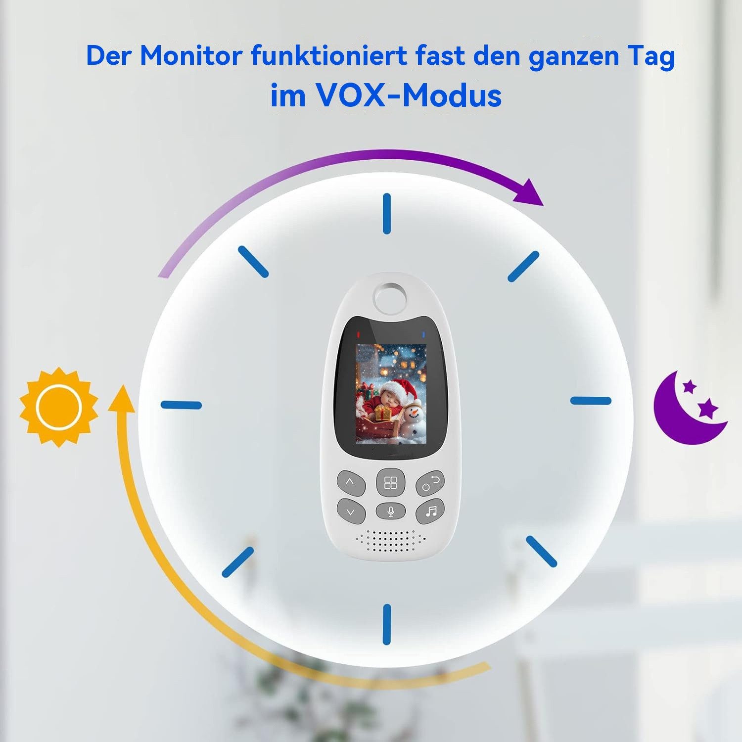 Avylet Babyphone Tragbares Video Baby Monitor Babyphone mit Kamera mit Halterung, Babyfon mit Kamera 2'' Video Baby Monitor Kamera und Audio, 1-tlg., mit VOX Funktion Gegensprechfunktion Nachtsicht Temperaturüberwachung, für Zuhause unterwegs,Eltern Babys Kita Senioren und Patienten
