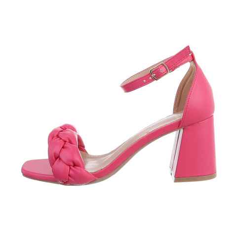 Ital-Design Damen Party & Clubwear Sandalette Blockabsatz Sandalen & Sandaletten in Pink