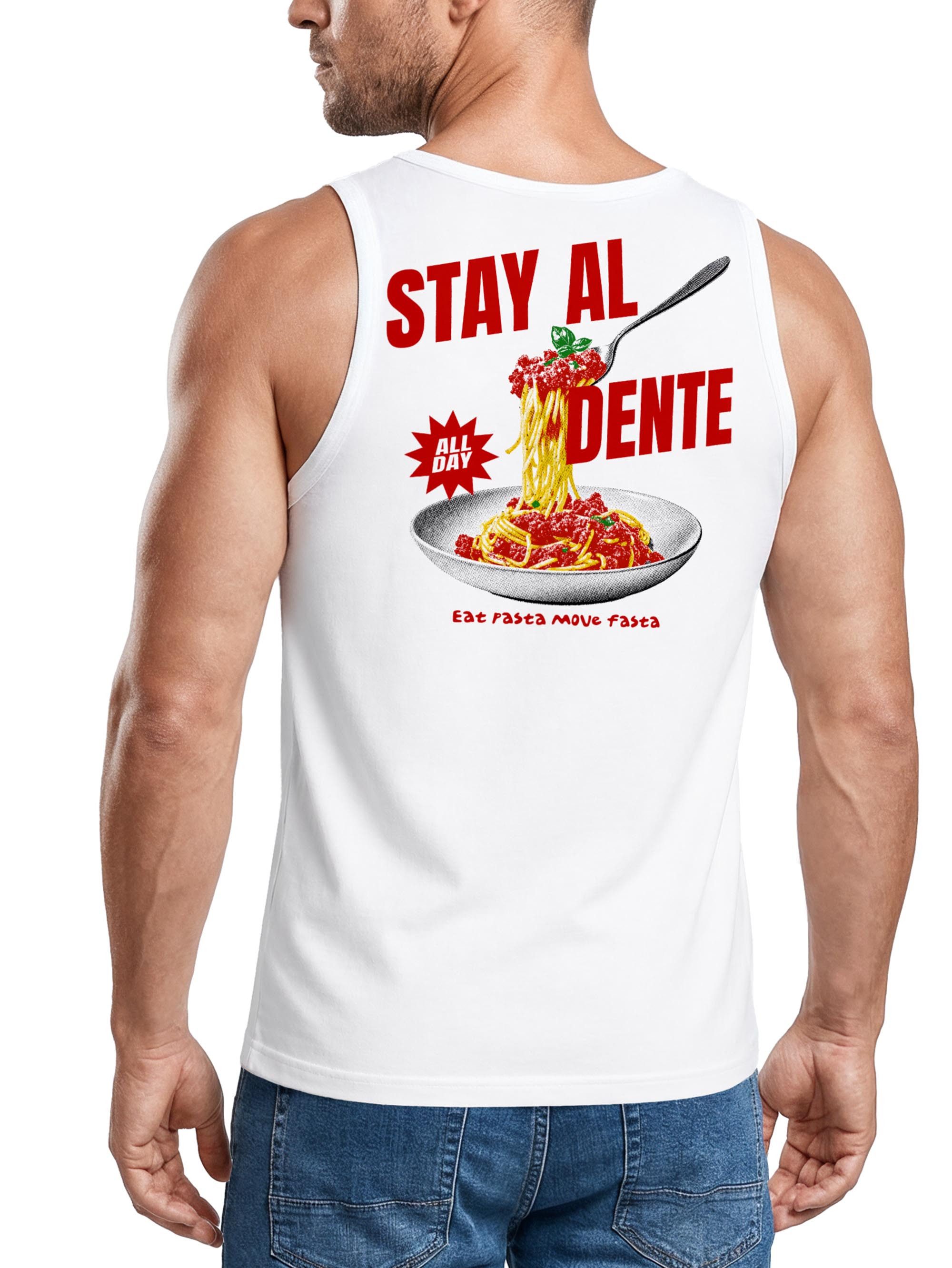 Neverless Tanktop Tanktop Herren mit Grafik-Print - Design Stay al dente- Trägershirt mit Print