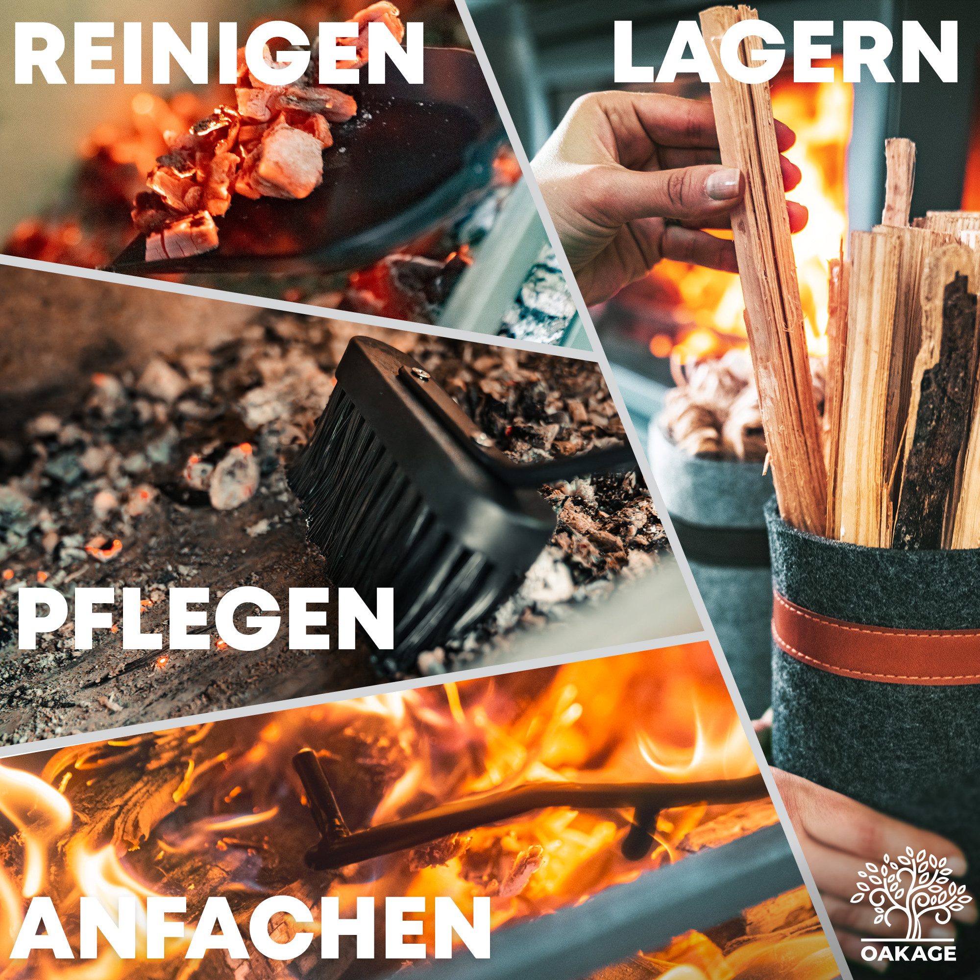 OAKAGE Kamingarnitur Kaminbesteck – Stilvolles Design trifft auf maximale F günstig online kaufen
