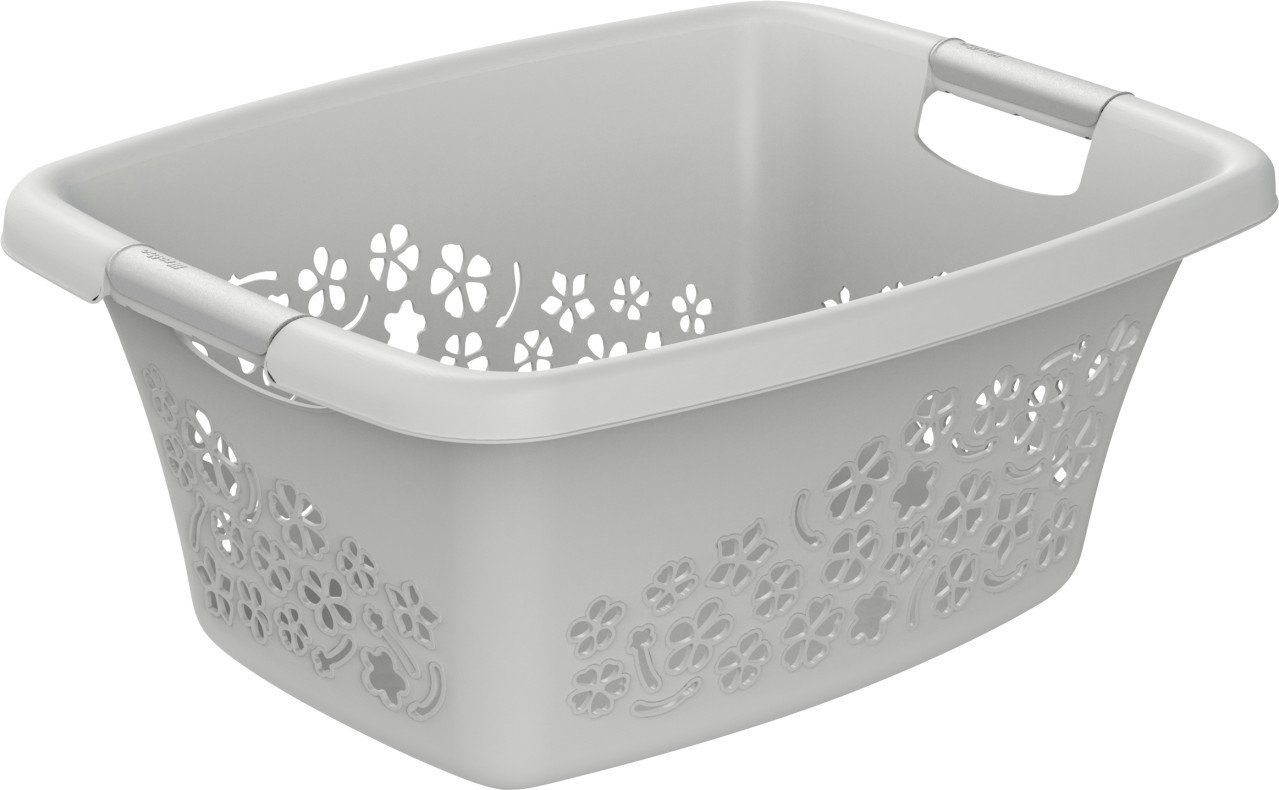 Wäschekorb Rotho Wäschekorb Flowers 25 l kühles grau