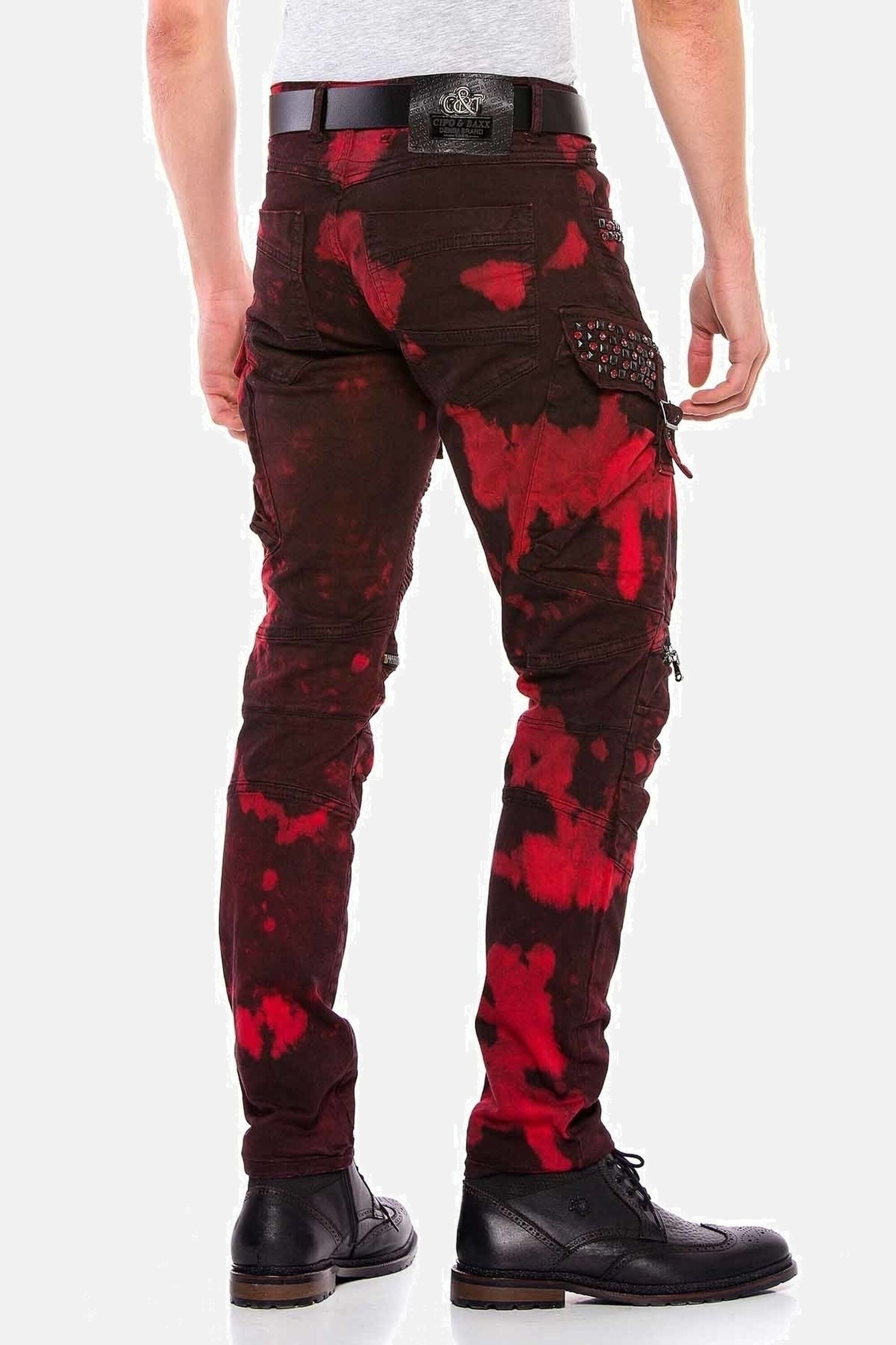 Cipo & Baxx Straight-Jeans Jeans mit Biker- und Punk-Elementen, CD558 – Bild 3 von 5