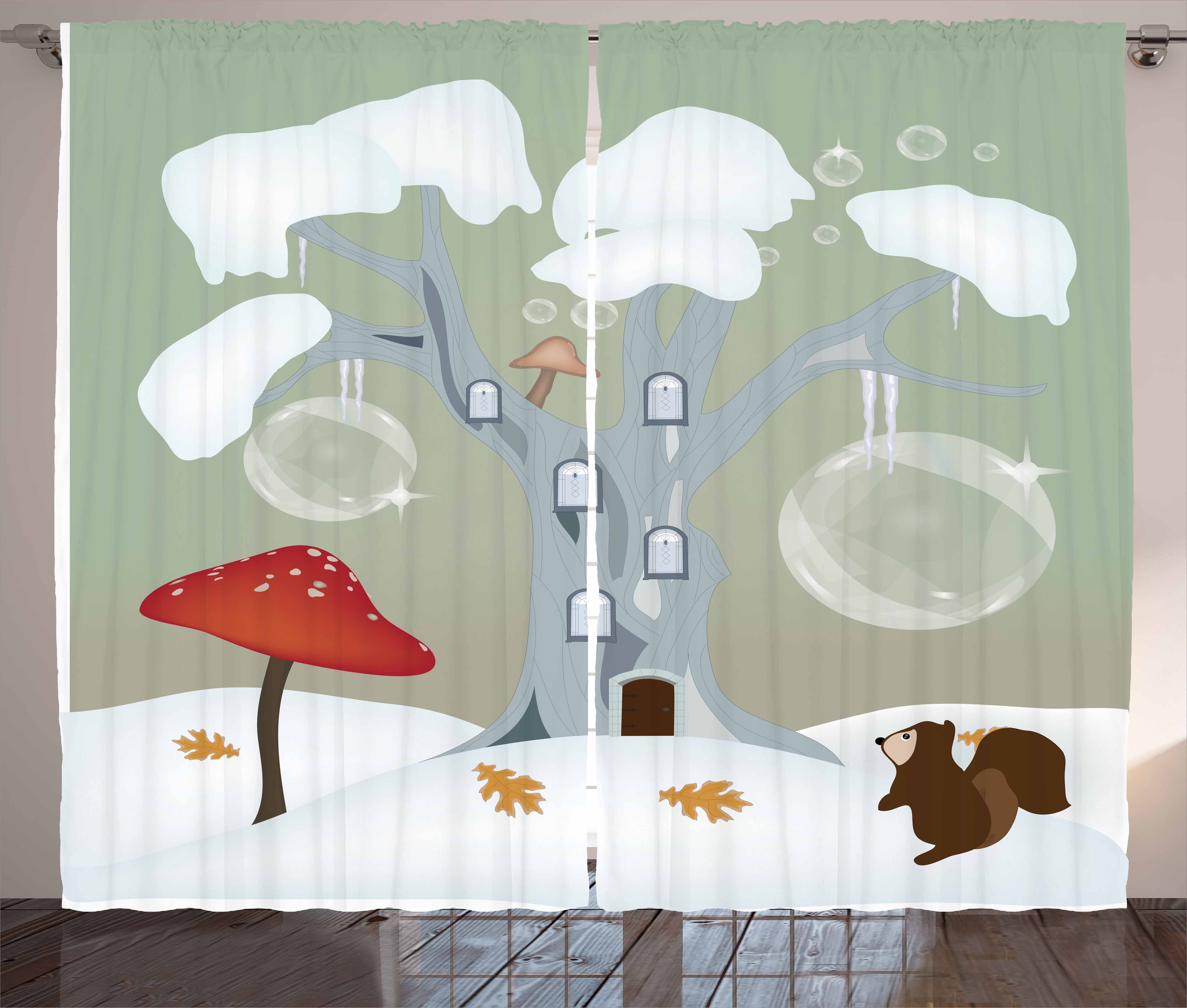 Abakuhaus, Amanita und Muscaria Haken, Vorhang mit Schlafzimmer Gardine Schlaufen Kräuselband Mushroom Baum