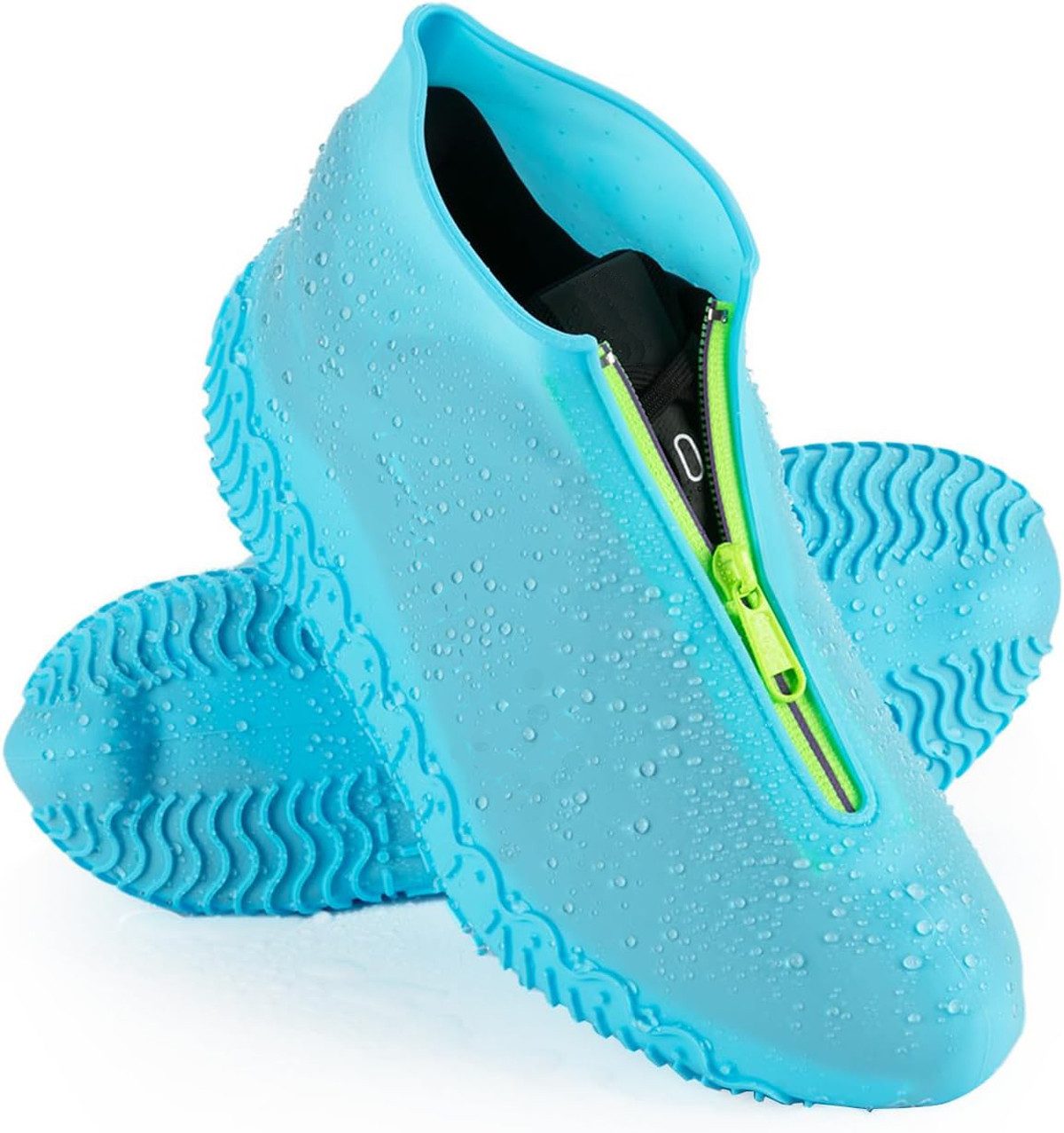 Coonoor Бахилы Wasserdichte Silikon-Überschuhe mit Reißverschluss, rutschfest für Männer und Frauen