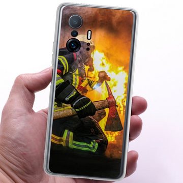DeinDesign Handyhülle Feuerwehr Feuer Lebensretter Volunteer Firefighter, Xiaomi 11T 5G Silikon Hülle Bumper Case Handy Schutzhülle