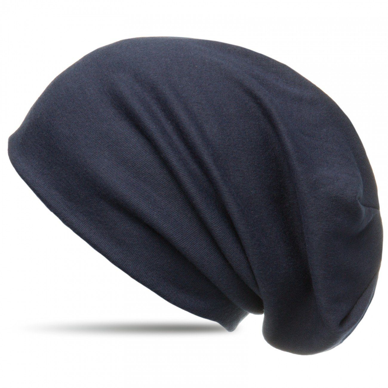 Caspar Beanie MU134 Beanie Mütze mit warmem Flanell Stoff dunkelblau (uni) | Beanies