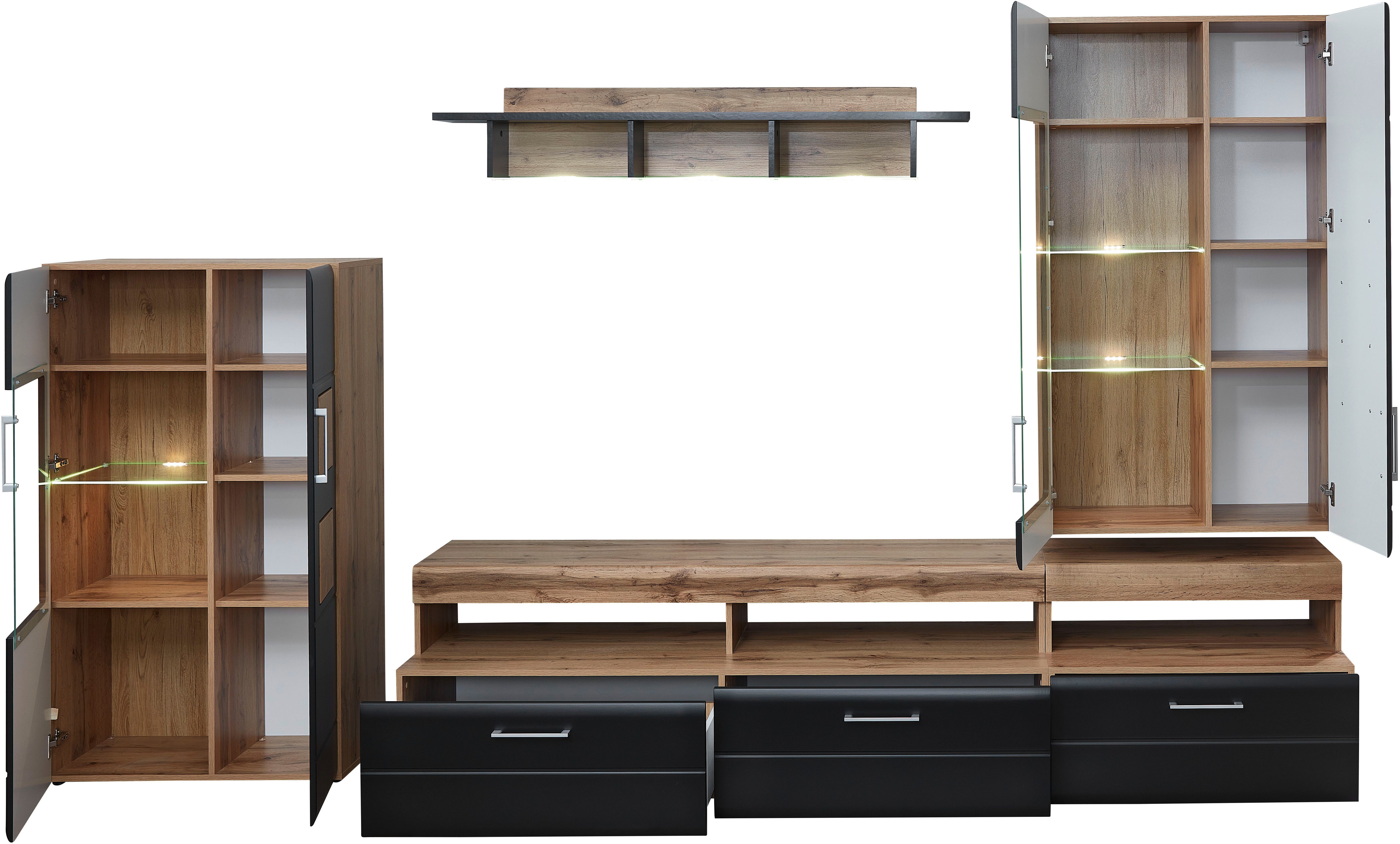 Innostyle Wohnwand Sonate, (Komplett-Set, 5-St), inkl. LED-Beleuchtung