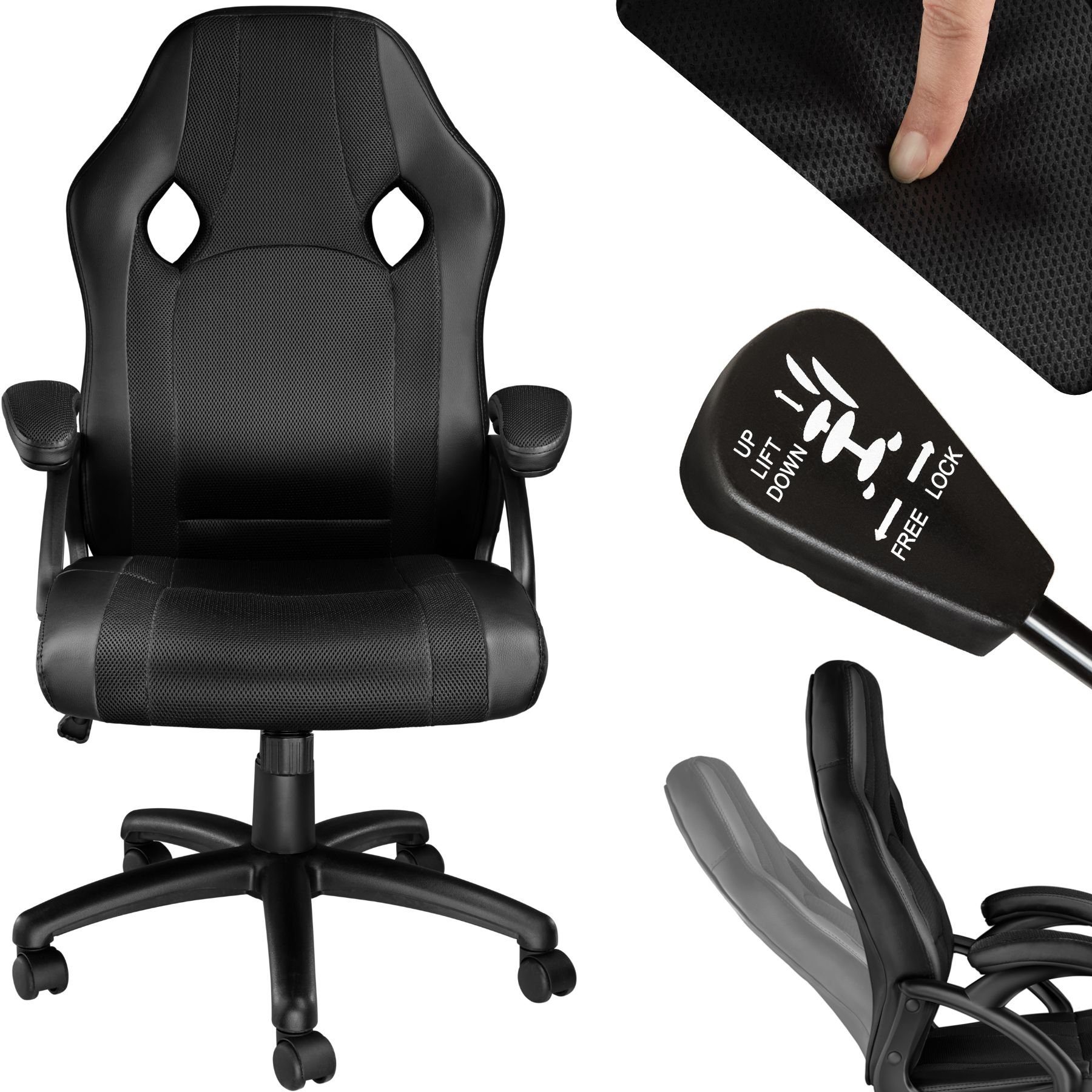 Wippmechanik (1er, St), einstellbare schwarz Gaming-Stuhl tectake 1 Goodman