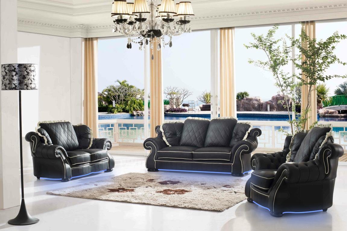 Polster, Leder Klassische in Sofas Made Sofa Sofagarnitur Garnituren Europe Couch JVmoebel