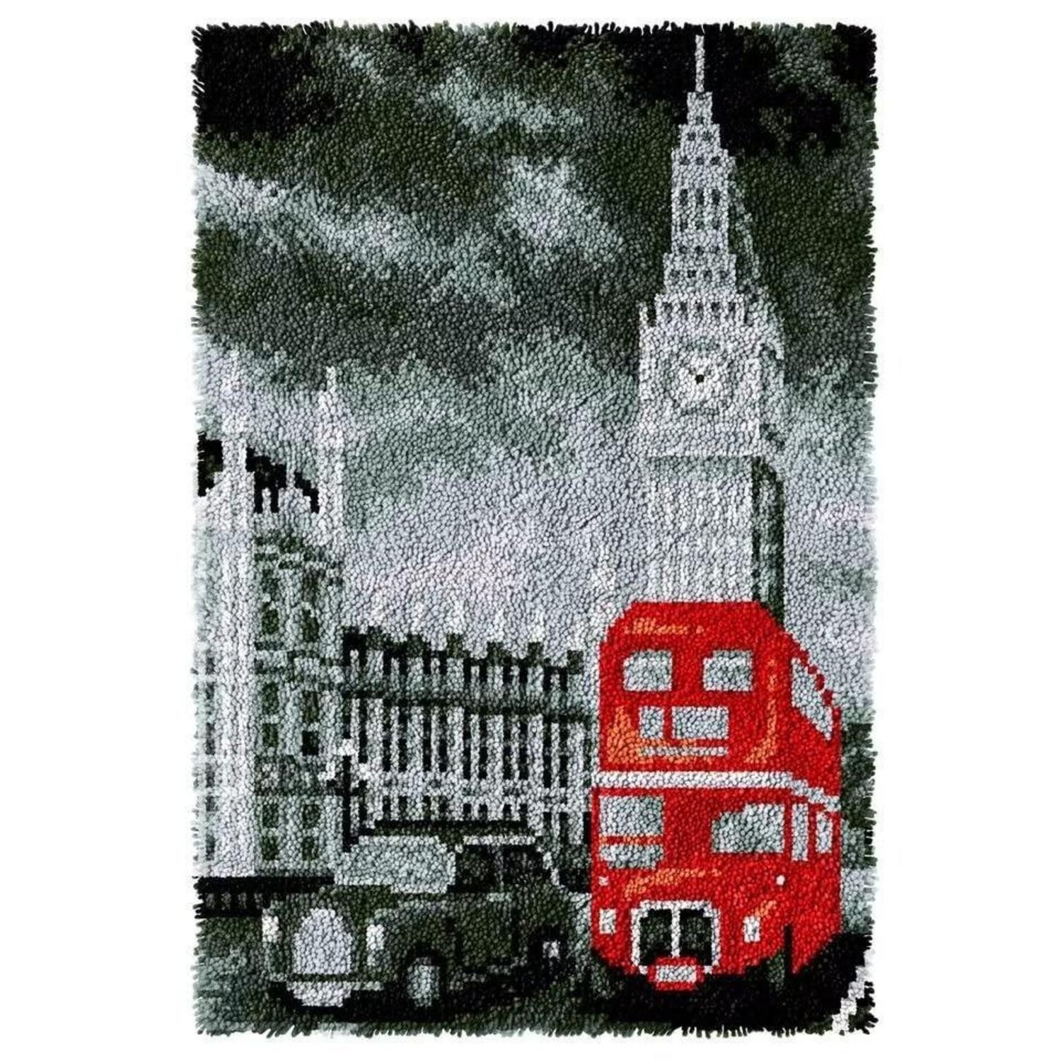 LuxusKollektion Kreativset Knüpfhaken-Teppich-Set Big Ben 60x40cm