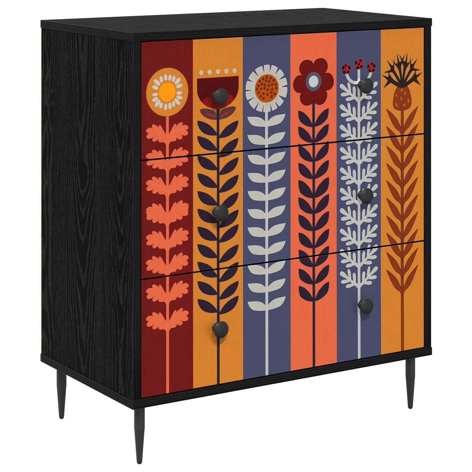vidaXL Kommode 66 x 36,5 x 76 cm Kommode Schubladenschrank Sideboard ESSEN Sonnenblum
