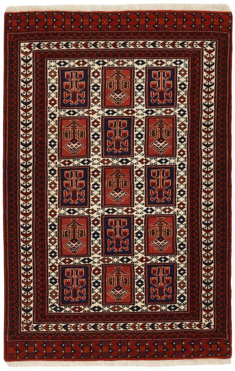 rechteckig, Turkaman mm Handgeknüpfter 85x129 Orientteppich 6 Orientteppich Nain Höhe: Perserteppich, / Trading,