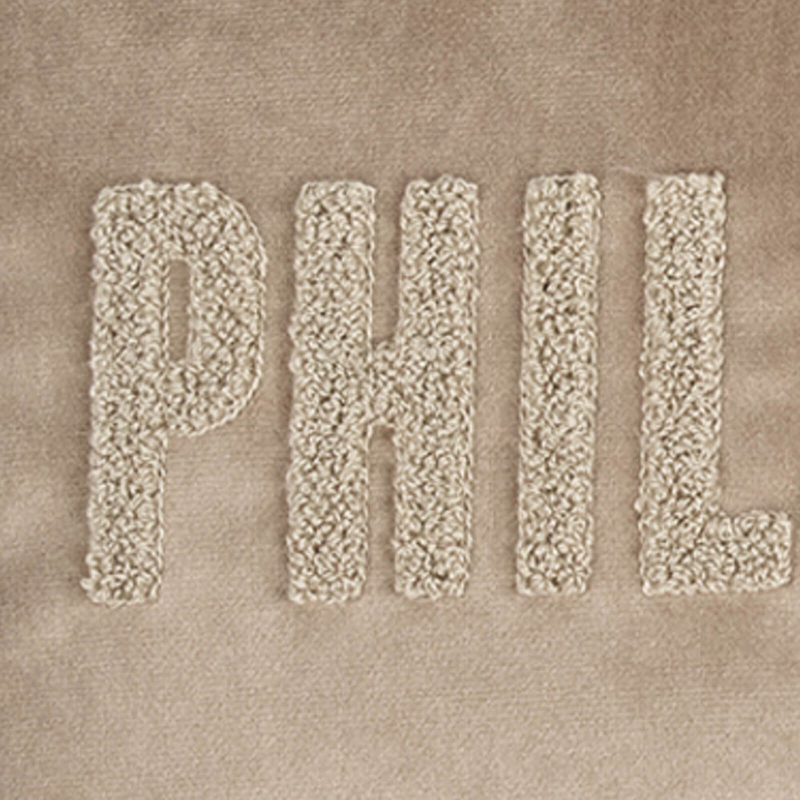 PAD Dekokissen Kissenhülle Letters Philosopher Taupe, Spruch, Statement, Schriftzug