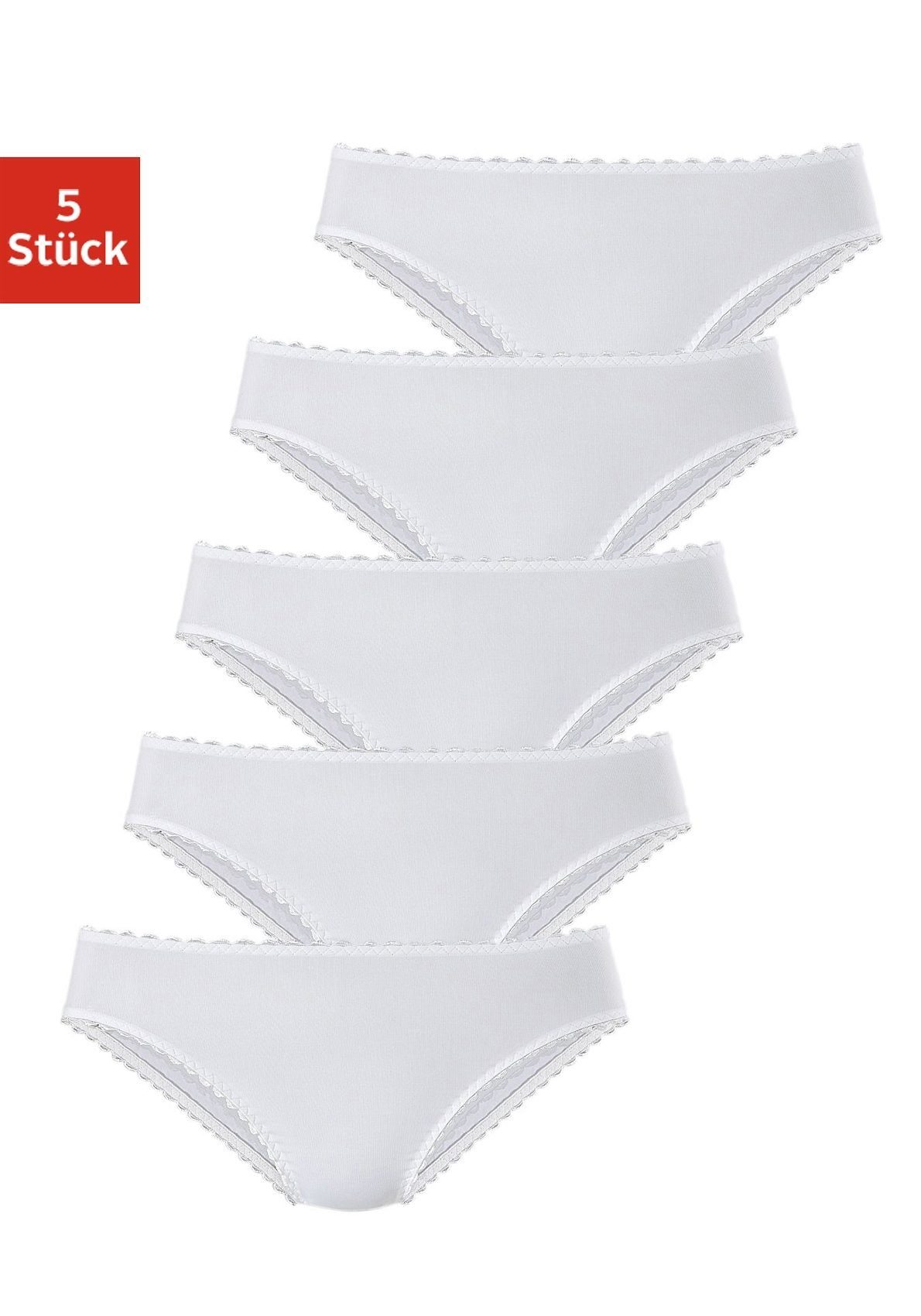 5-St) fleur Slips weicher aus Microfaser (Packung, Jazz-Pants petite weiß